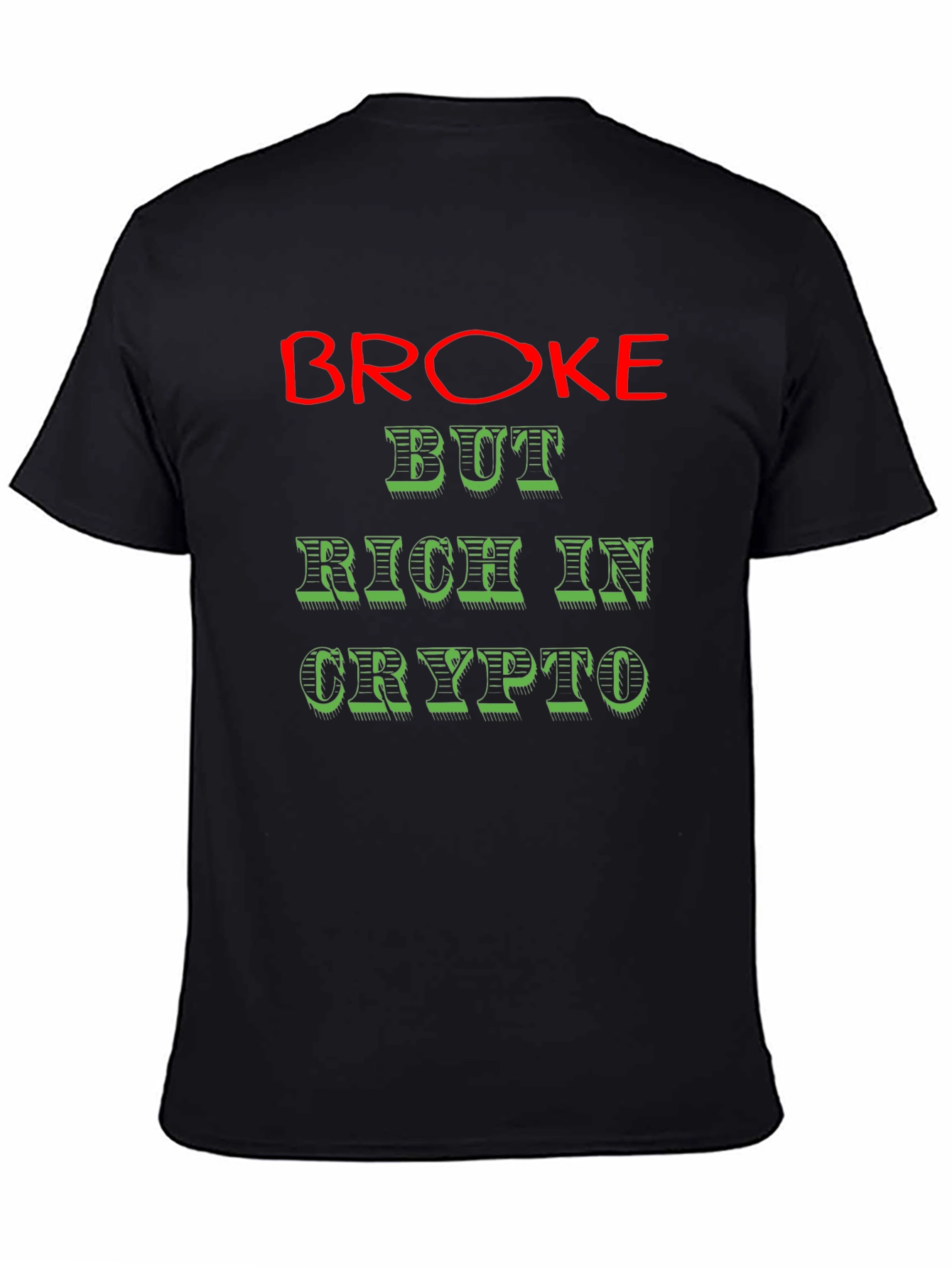 Broke But Rich in Crypto Graphic Tee - Black