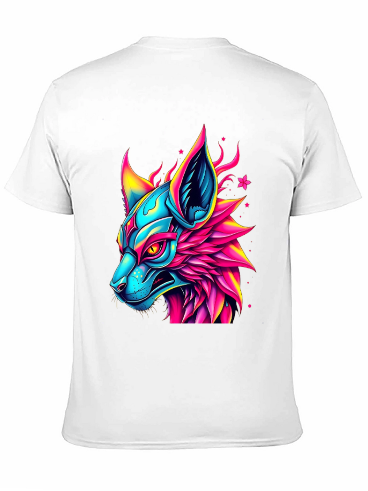 Neon Cyberpunk Fox Graphic Tee