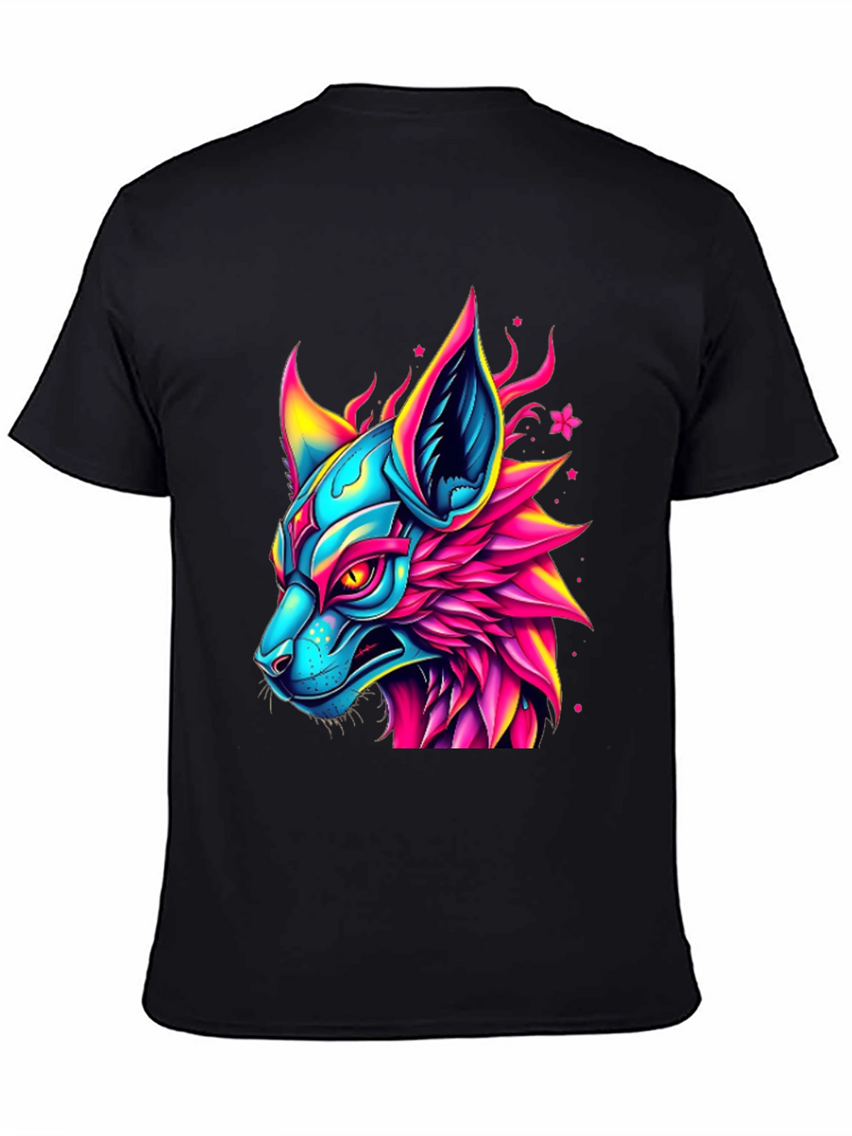 Neon Cyberpunk Fox Graphic Tee