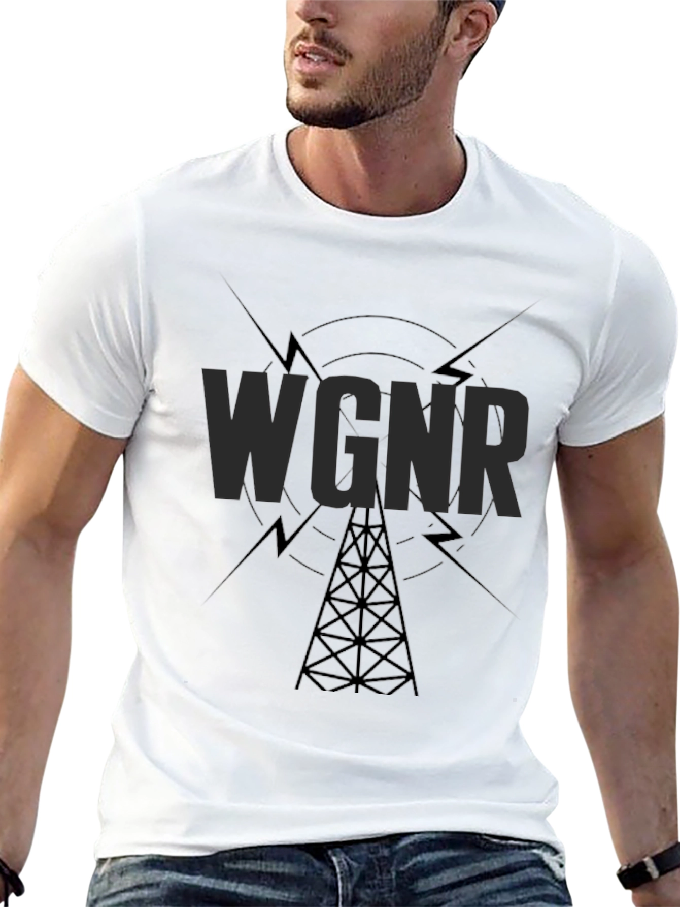 WGNR Radio Tower Black T-Shirt