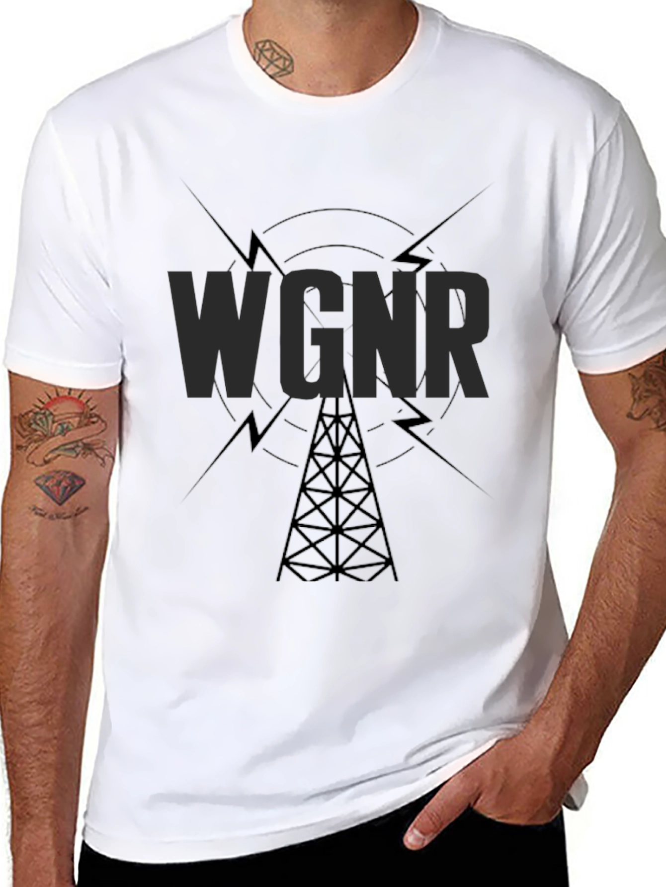 WGNR Radio Tower Black T-Shirt