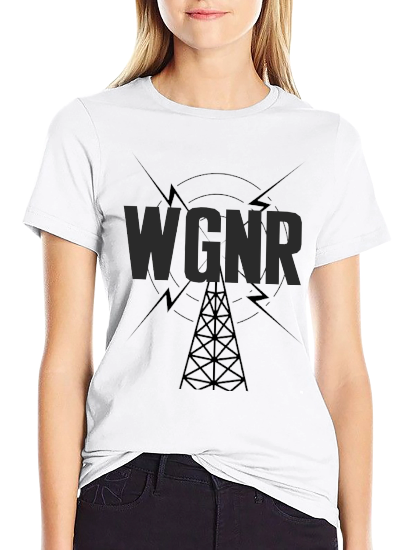 WGNR Radio Tower Black T-Shirt