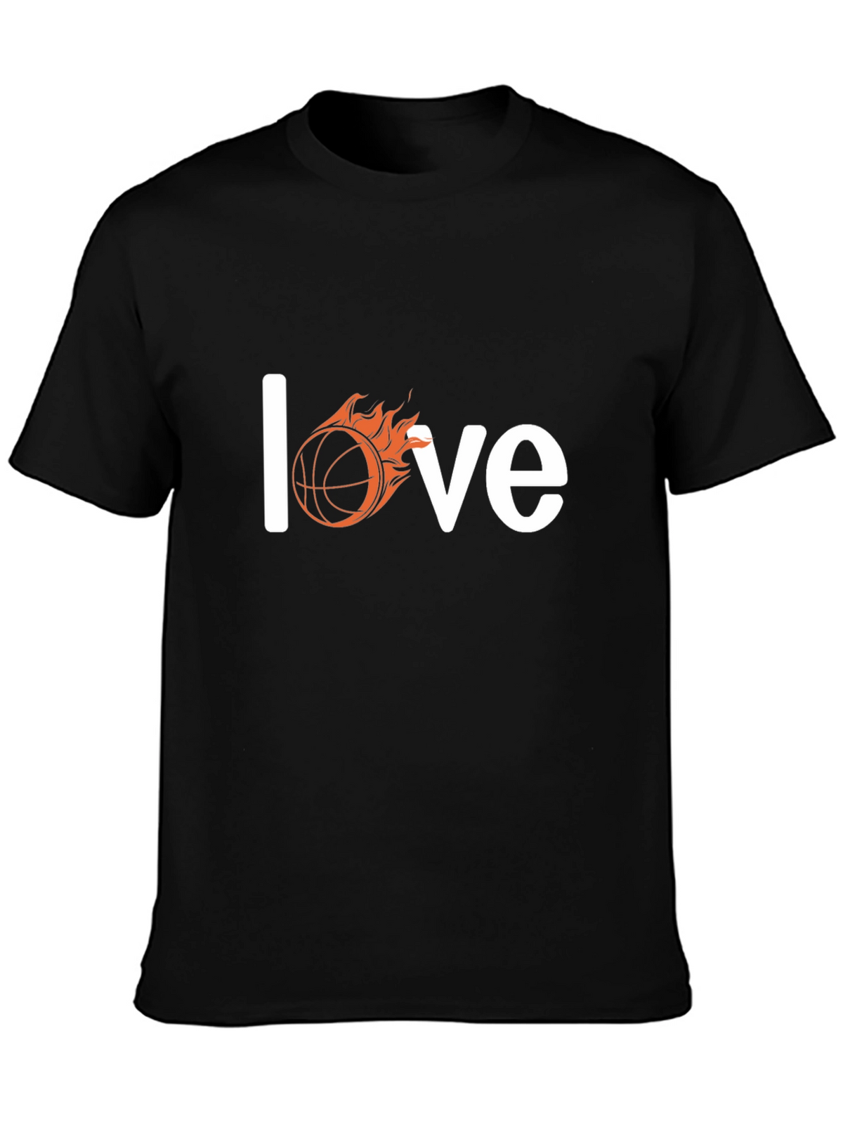 Fiery Basketball Love T-Shirt - Black