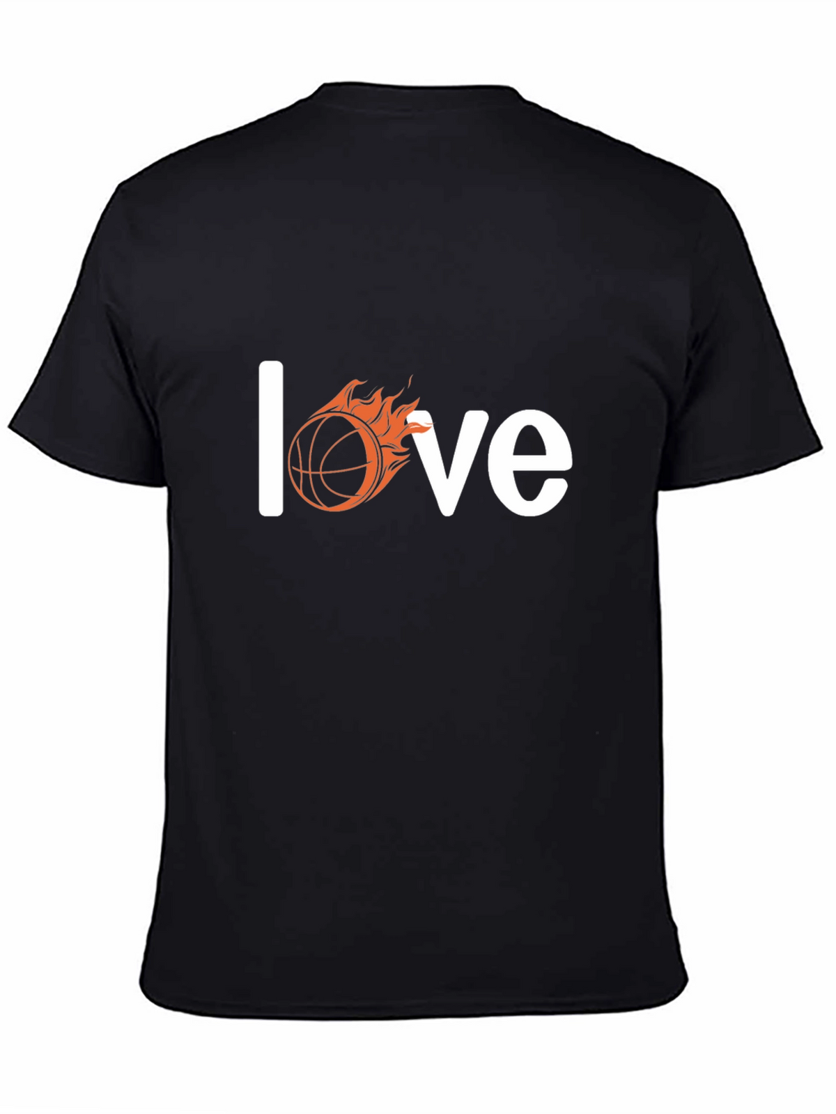 Fiery Basketball Love T-Shirt - Black
