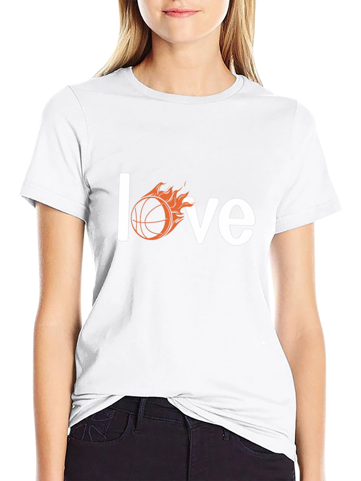 Fiery Basketball Love T-Shirt - Black
