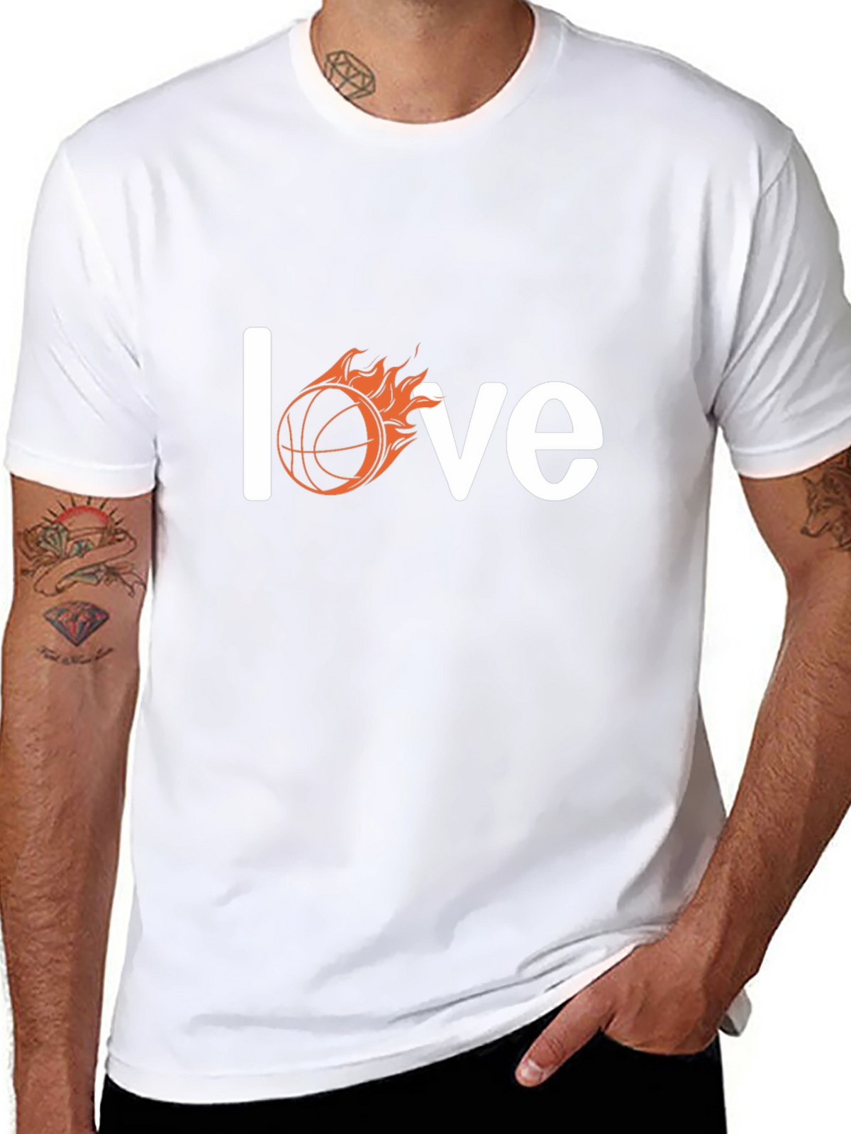 Fiery Basketball Love T-Shirt - Black