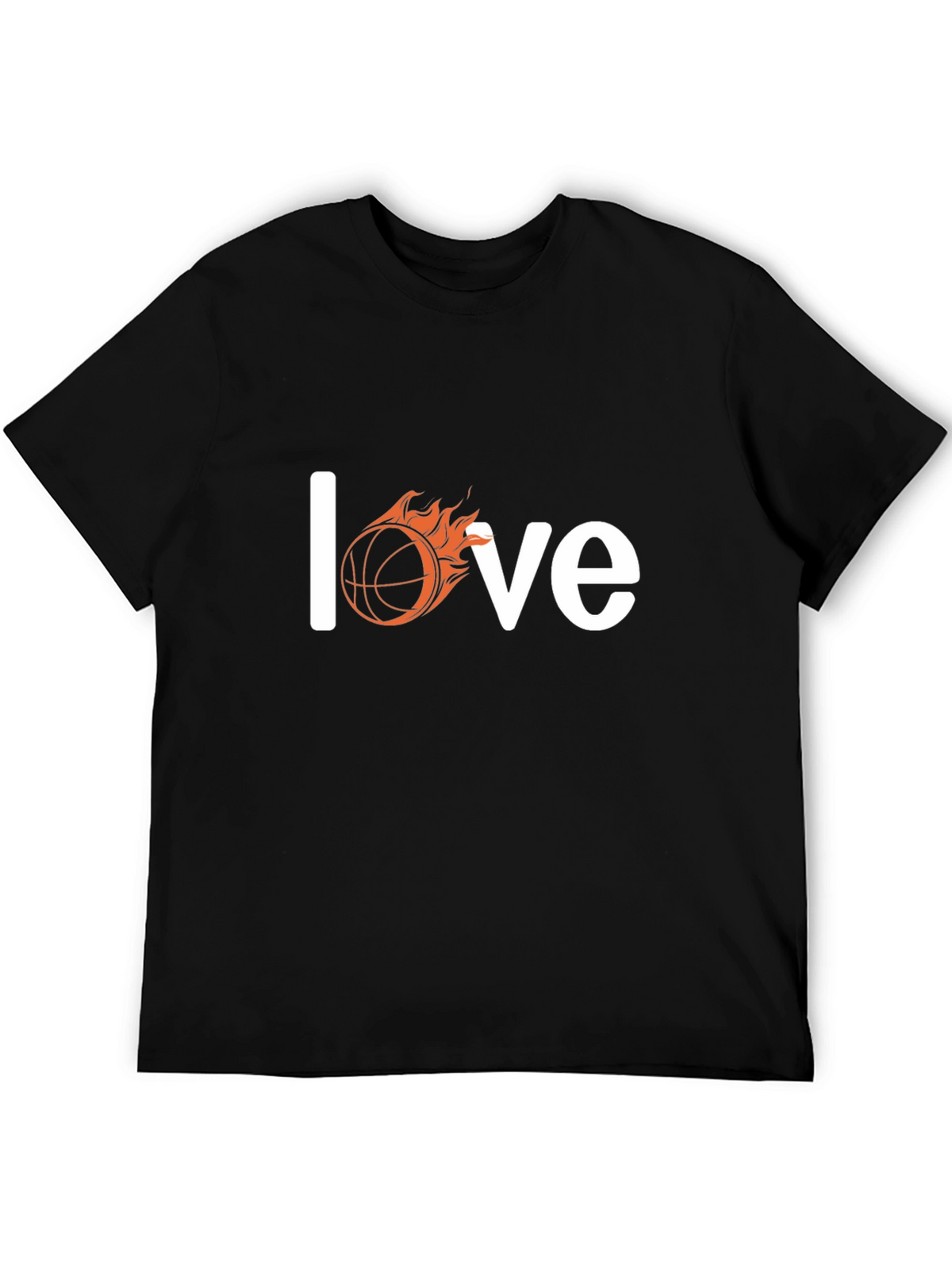 Fiery Basketball Love T-Shirt - Black