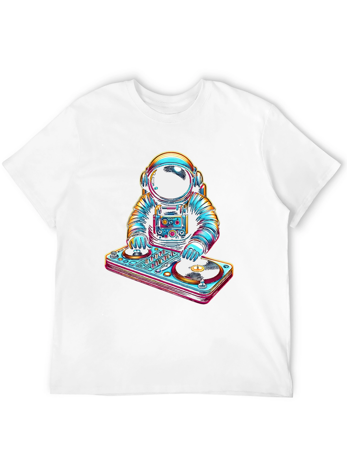 Astronaut DJ Graphic Tee - Cool Space Music T-Shirt
