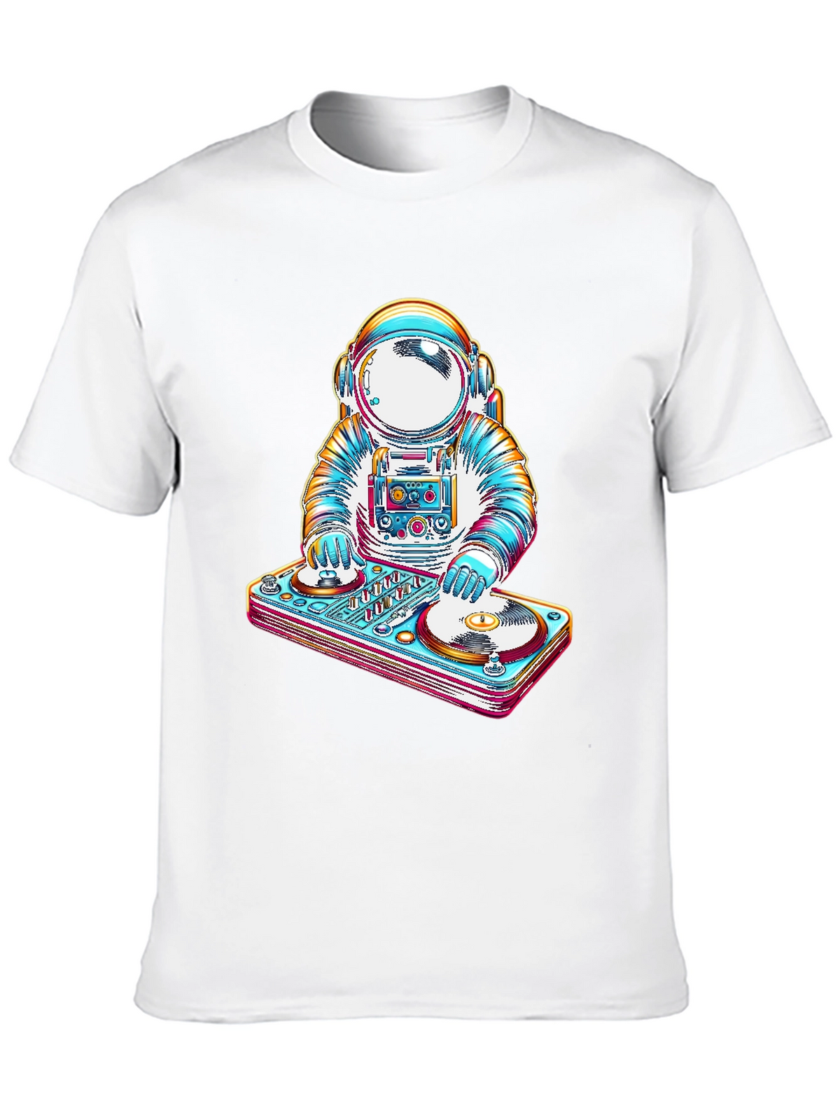 Astronaut DJ Graphic Tee - Cool Space Music T-Shirt