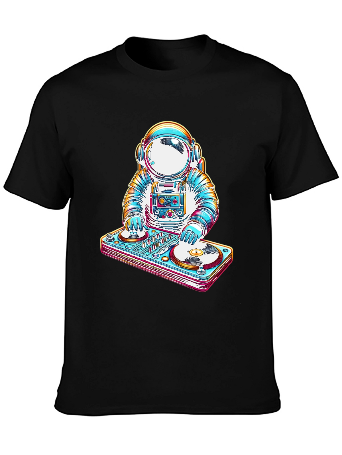 Astronaut DJ Graphic Tee - Cool Space Music T-Shirt
