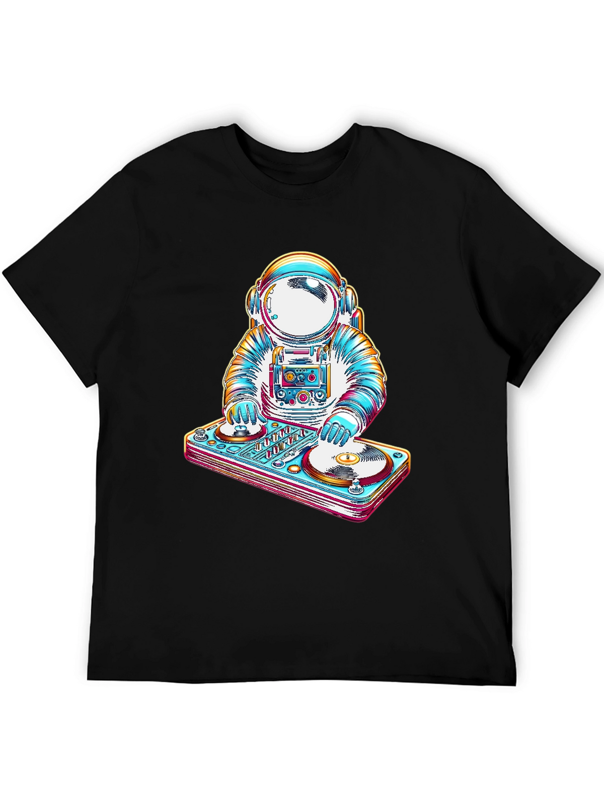 Astronaut DJ Graphic Tee - Cool Space Music T-Shirt