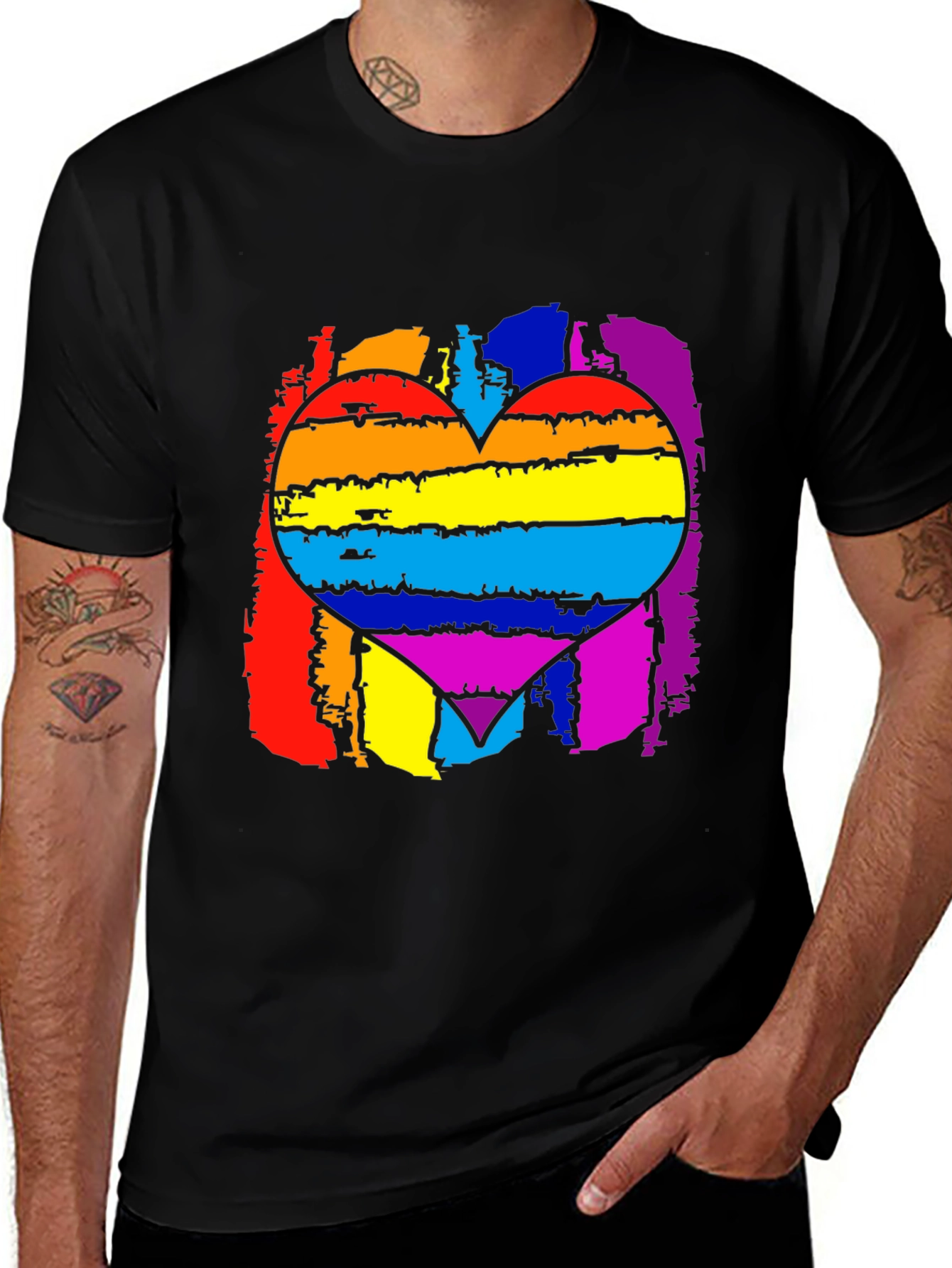 Pride Rainbow Heart Graphic T-Shirt