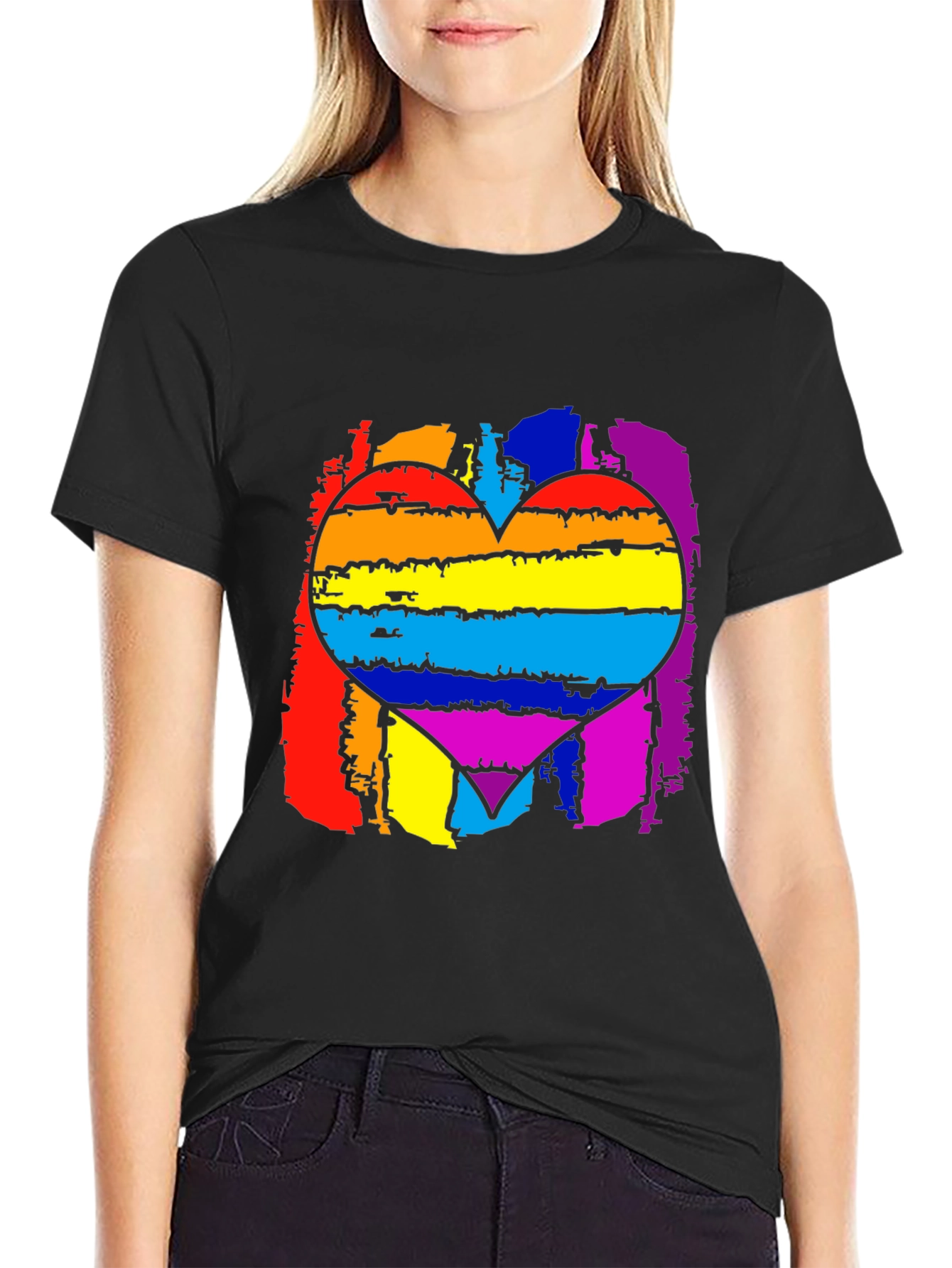 Pride Rainbow Heart Graphic T-Shirt
