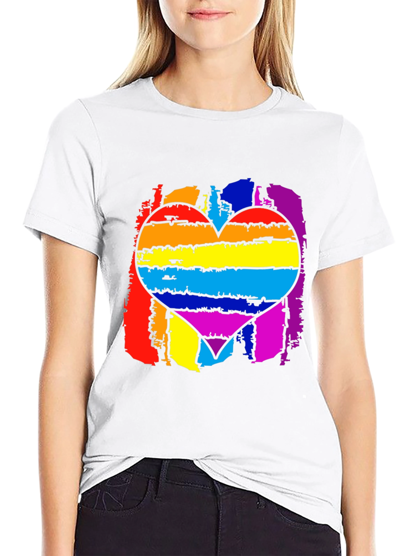 Pride Rainbow Heart Graphic T-Shirt