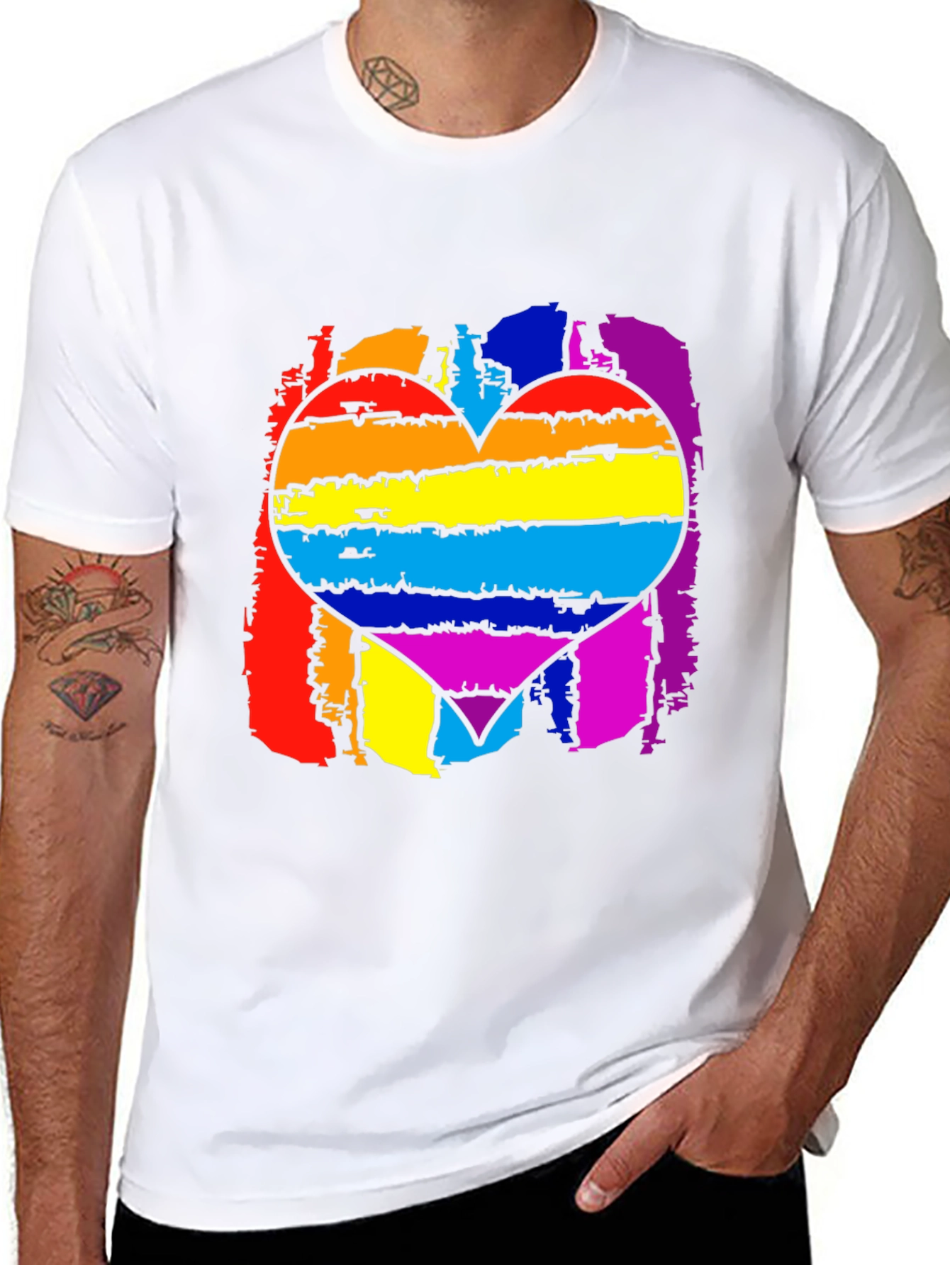 Pride Rainbow Heart Graphic T-Shirt