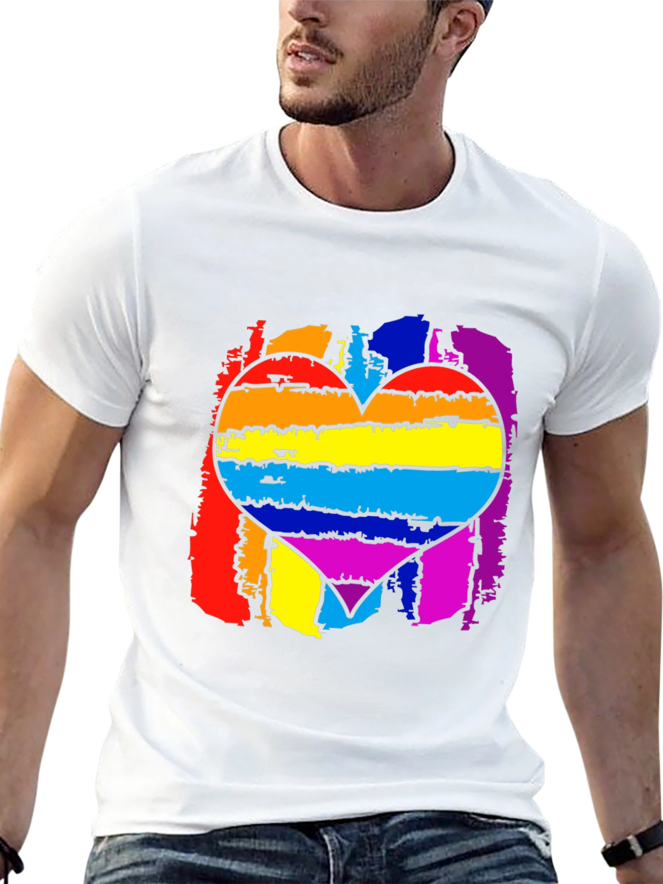 Pride Rainbow Heart Graphic T-Shirt