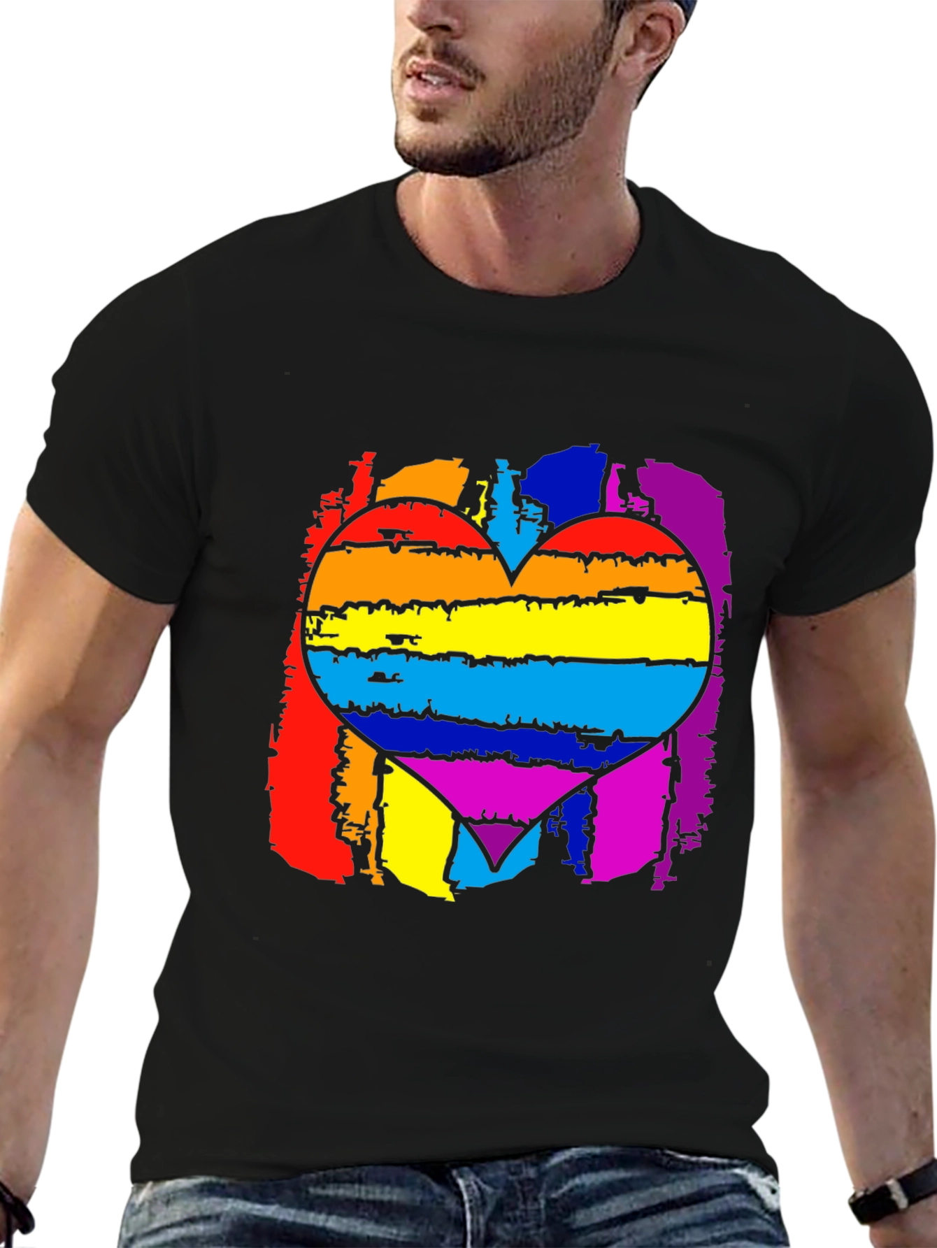 Pride Rainbow Heart Graphic T-Shirt