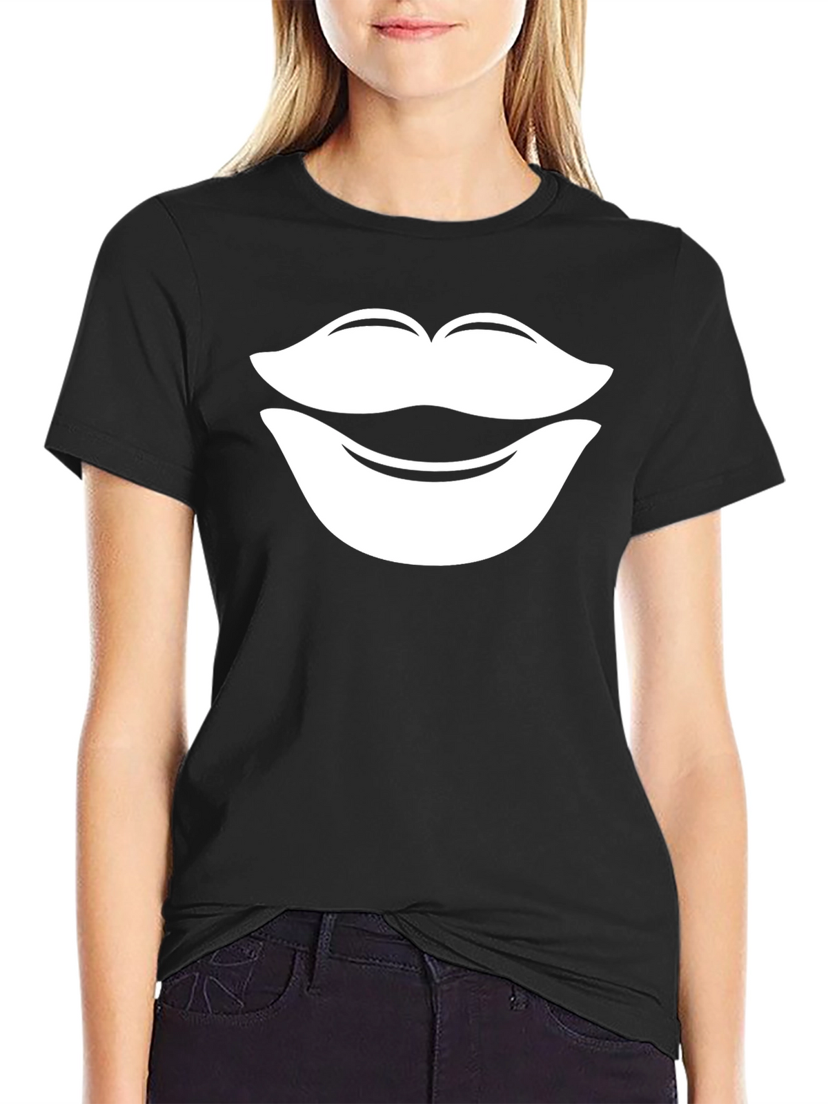 Lip Graphic Tee - Bold & Stylish Black T-Shirt