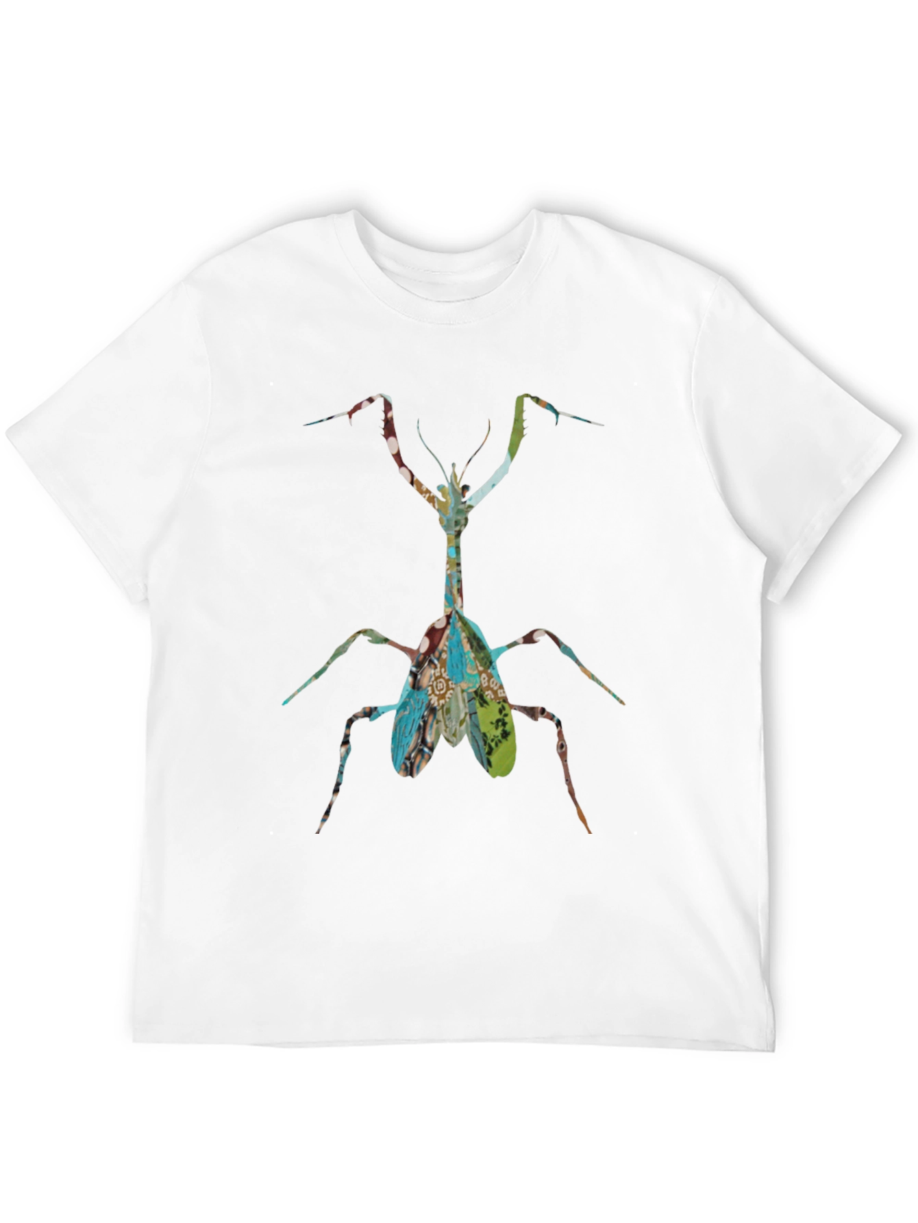 Praying Mantis Graphic Print Black T-Shirt