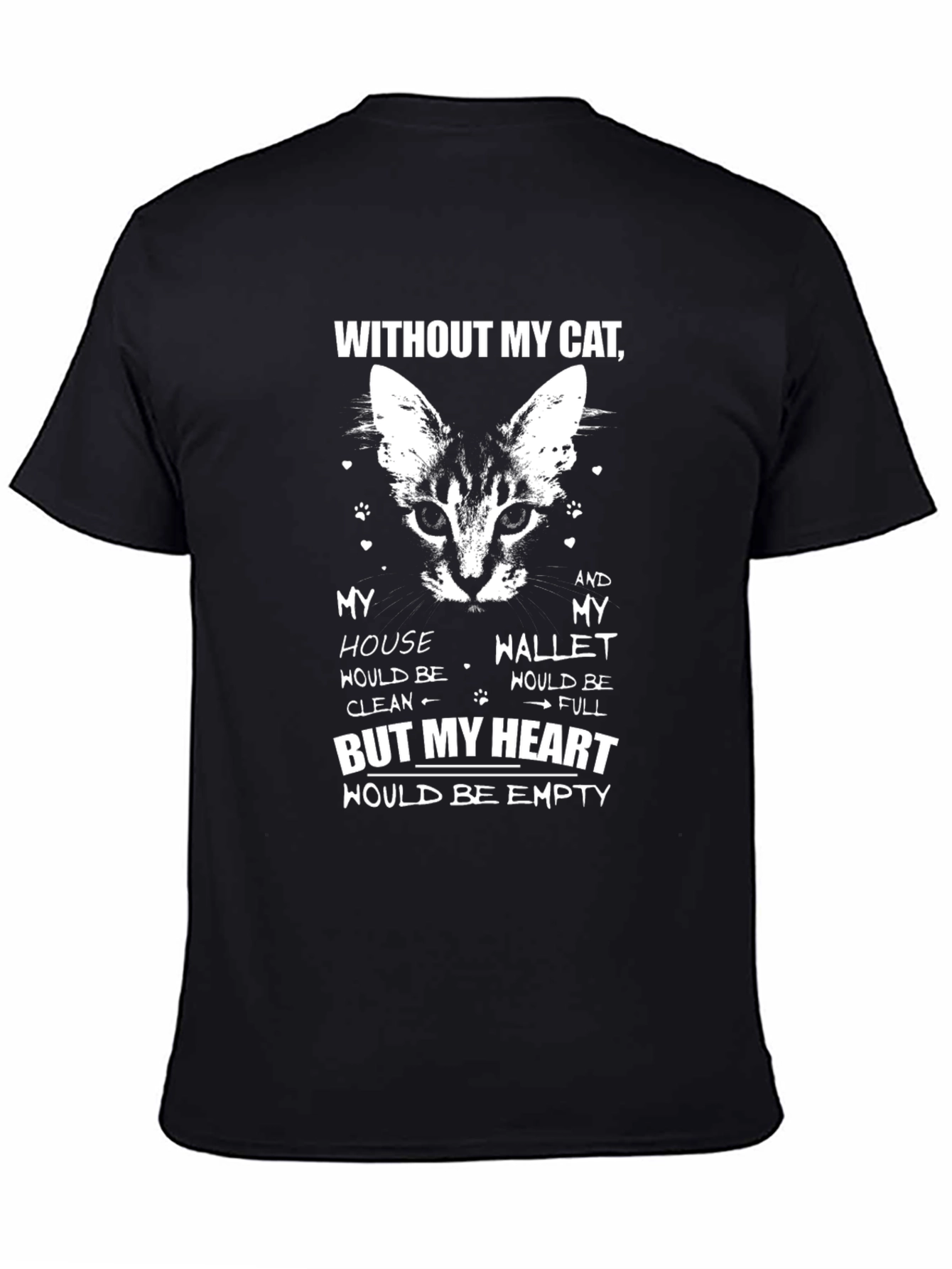 Without My Cat Graphic T-Shirt - Mens Black Tee