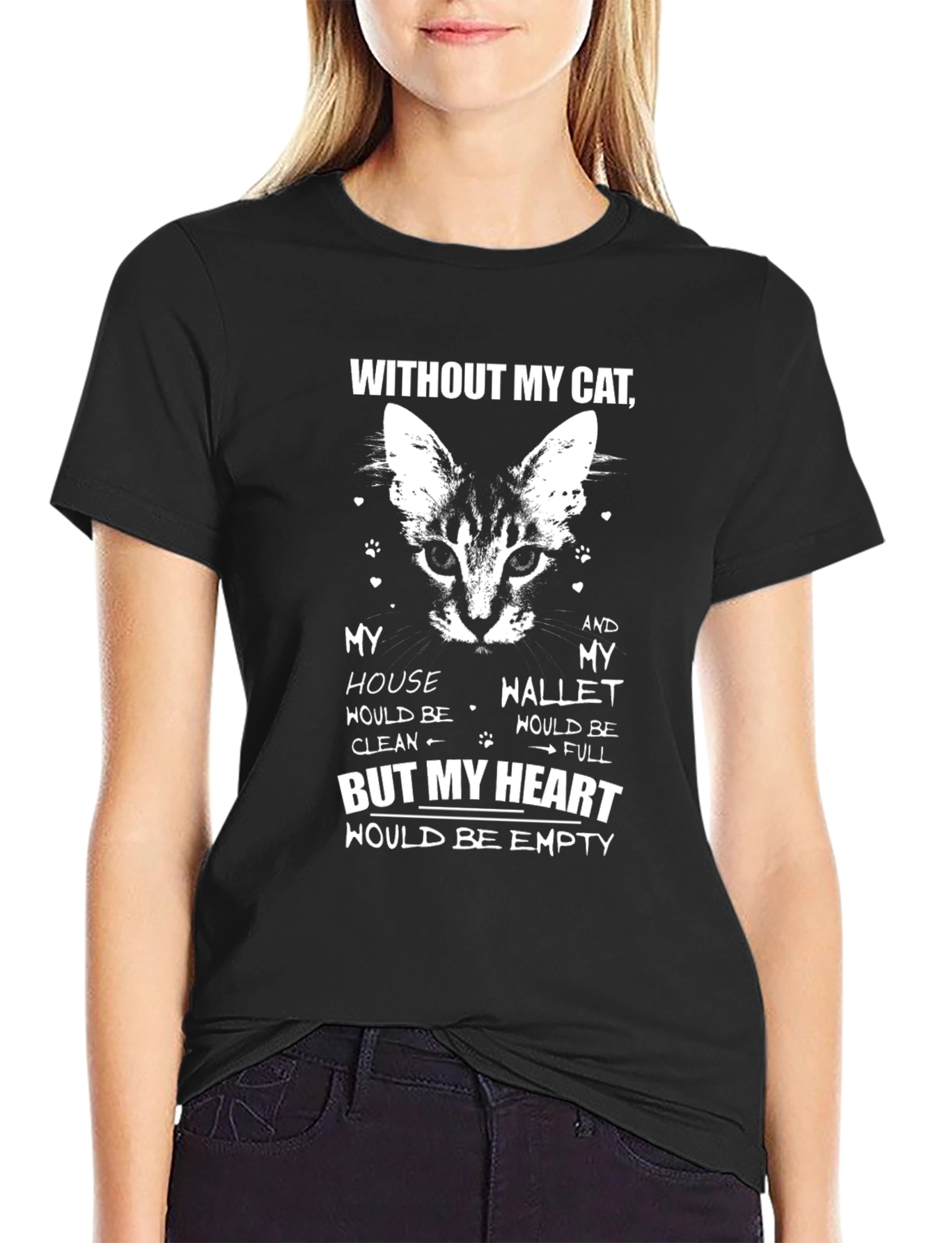 Without My Cat Graphic T-Shirt - Mens Black Tee