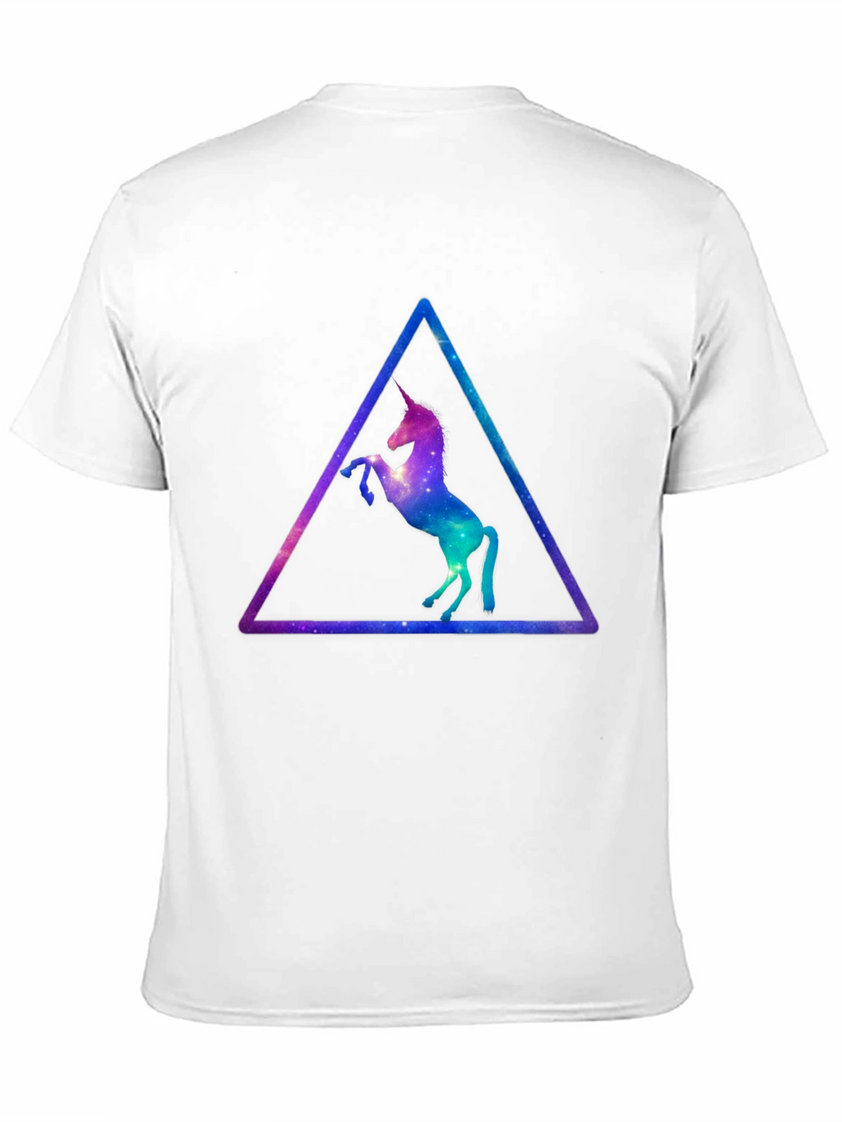 Unicorn Galaxy Triangle Black T-Shirt