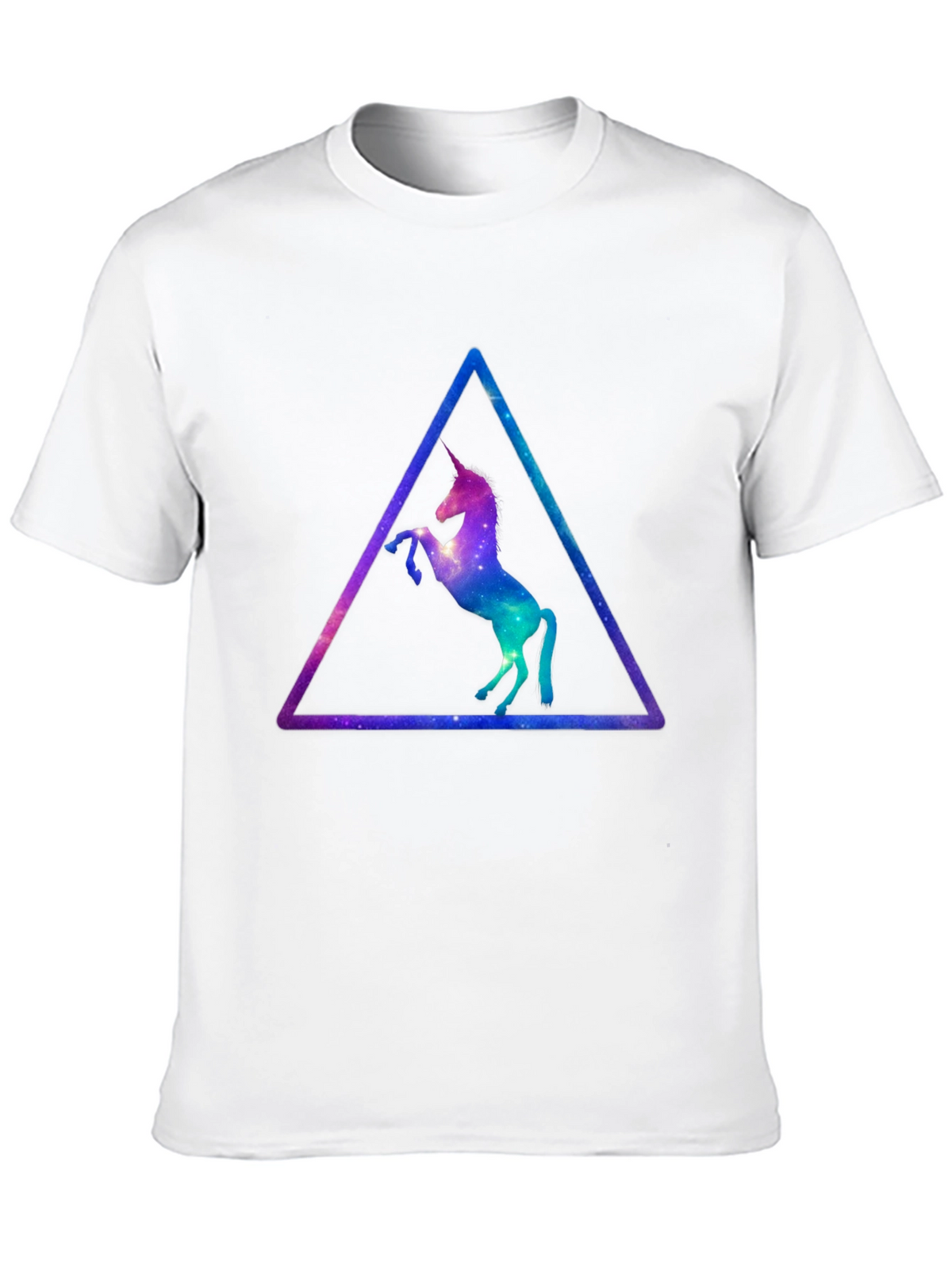 Unicorn Galaxy Triangle Black T-Shirt