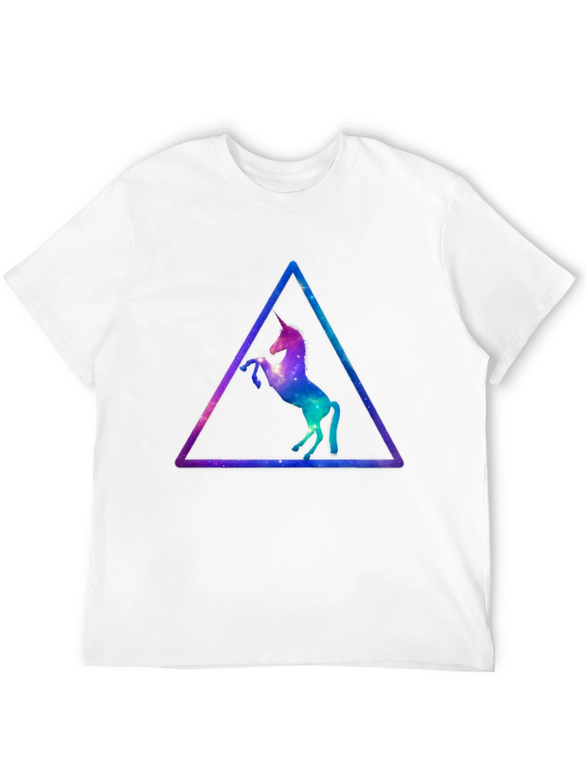 Unicorn Galaxy Triangle Black T-Shirt