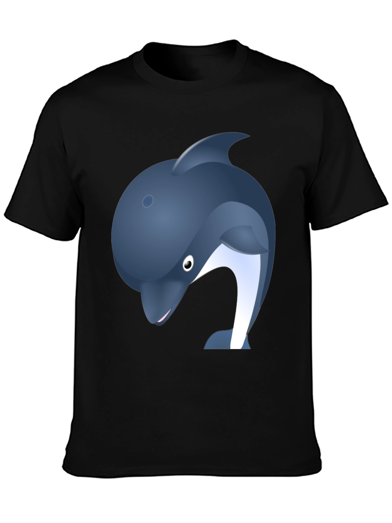 Dolphin Graphic Print Black Tee
