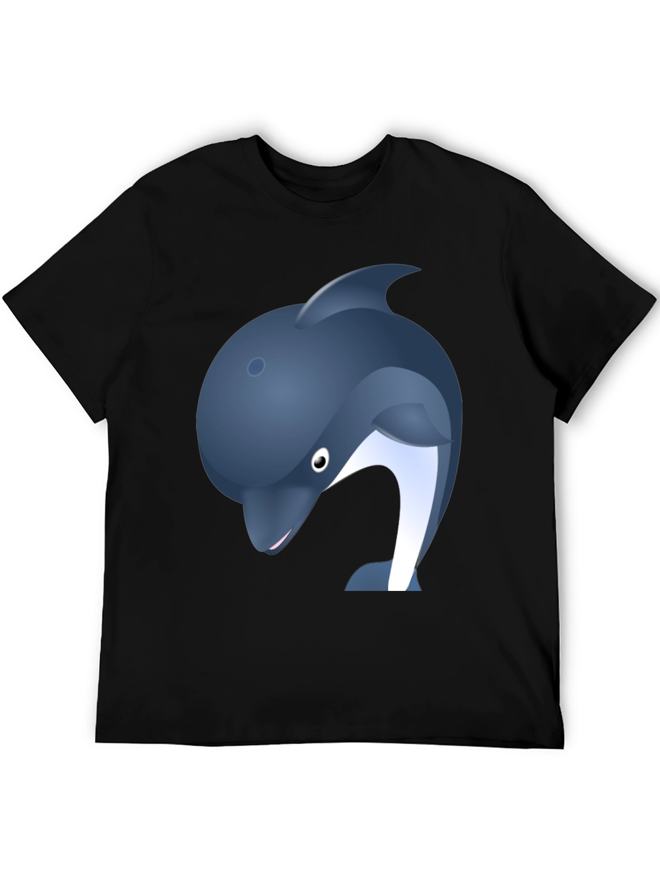Dolphin Graphic Print Black Tee