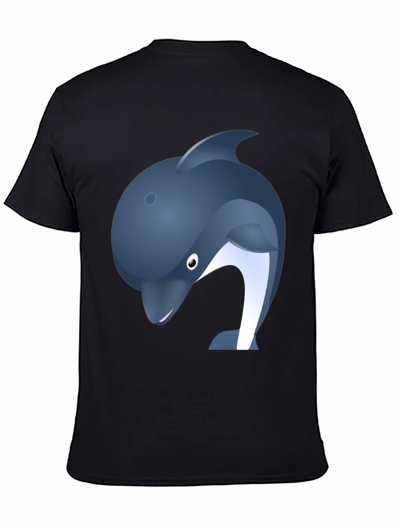 Dolphin Graphic Print Black Tee