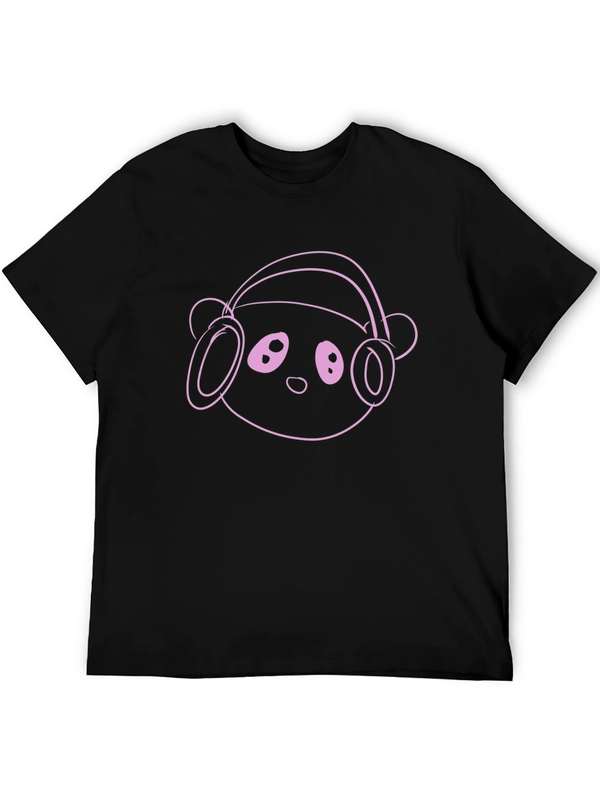Cool Panda Headphone Graphic T-Shirt