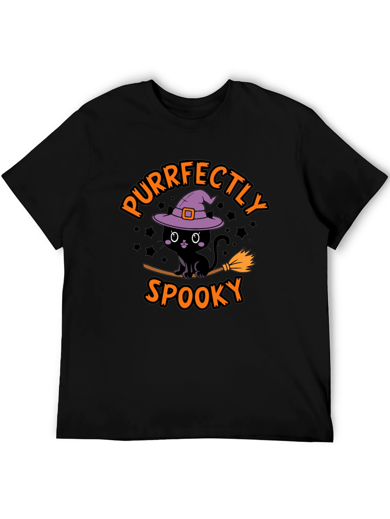 Purrfectly Spooky Halloween Black Cat T-Shirt