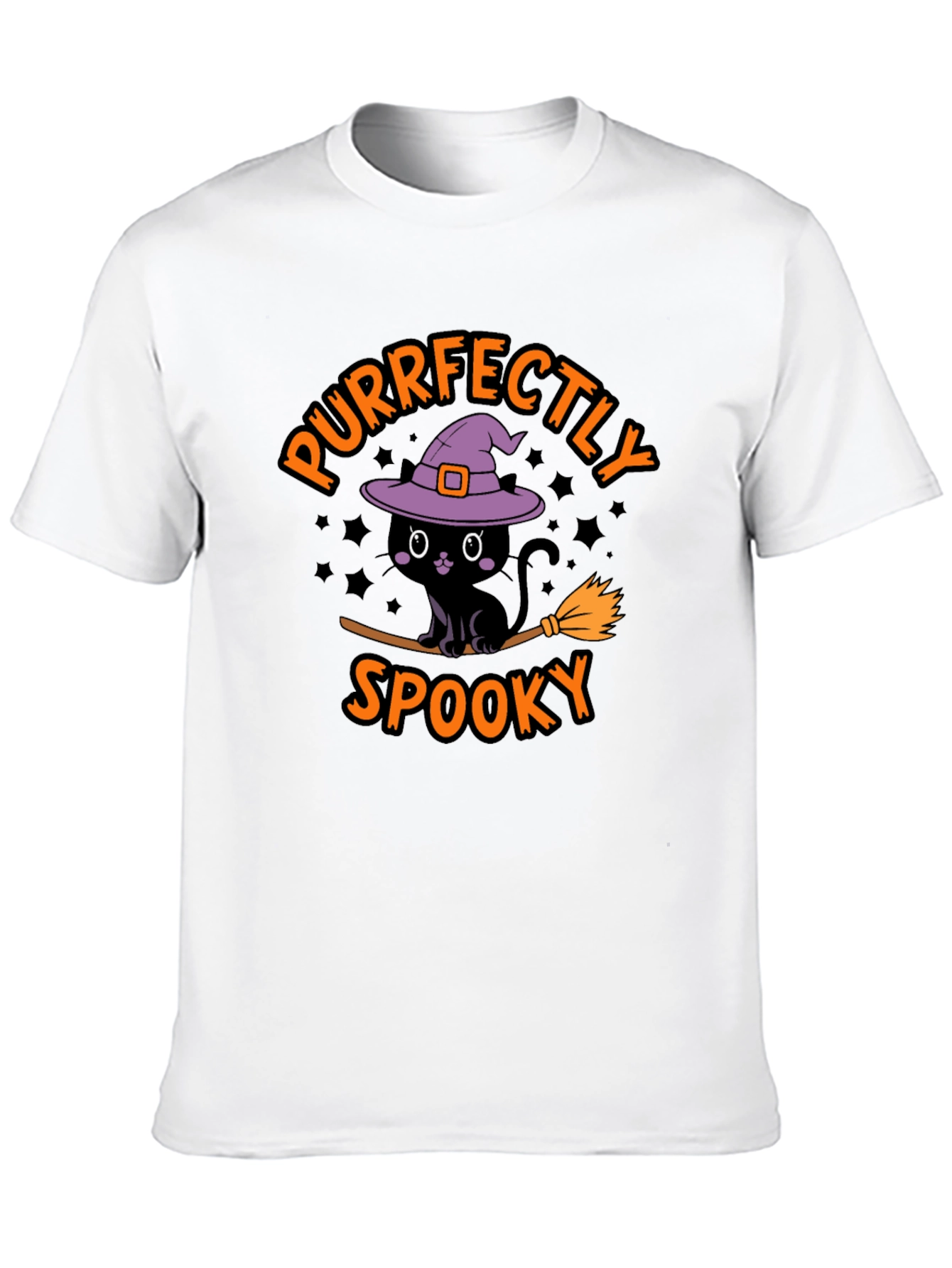 Purrfectly Spooky Halloween Black Cat T-Shirt