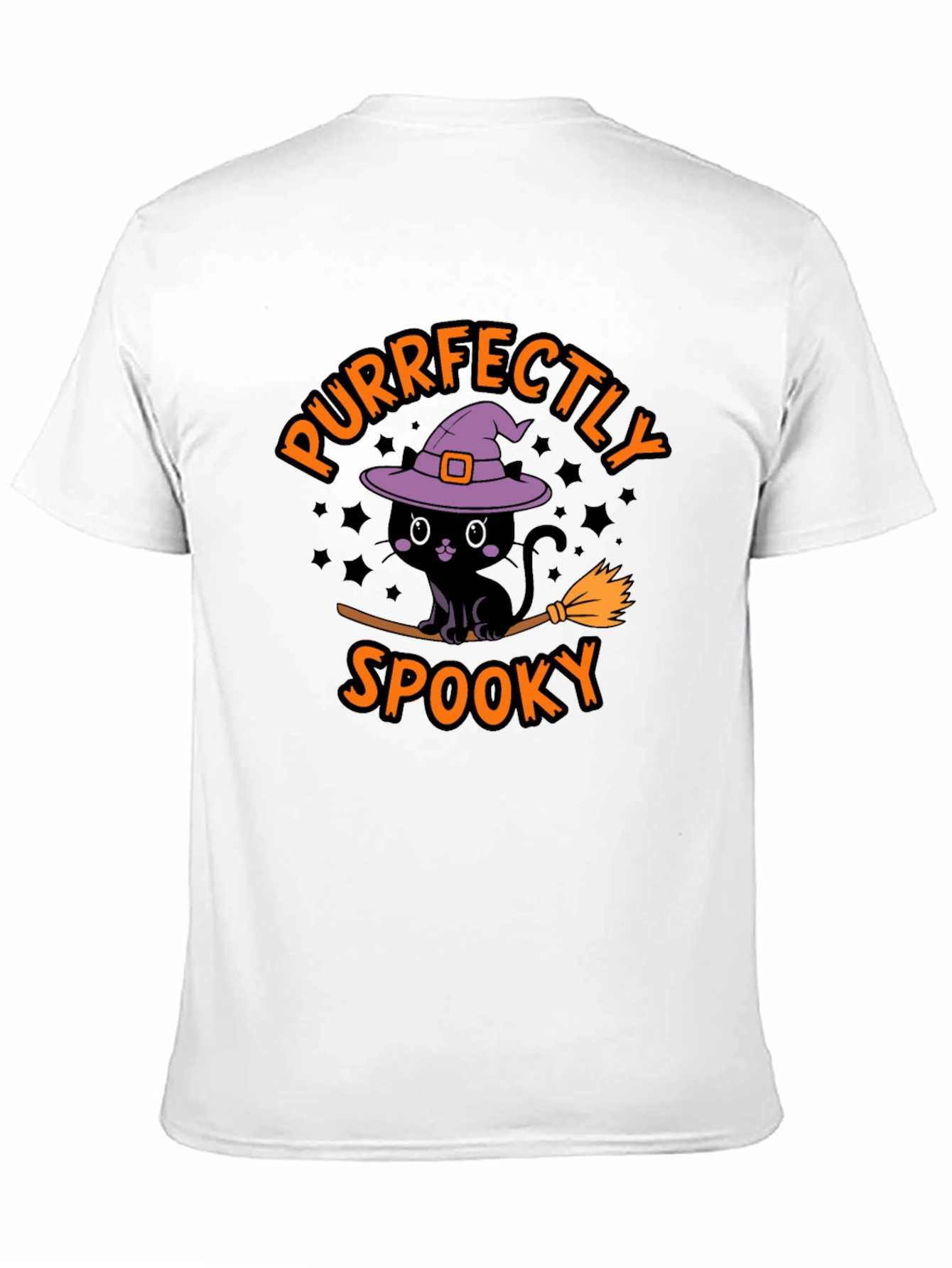 Purrfectly Spooky Halloween Black Cat T-Shirt