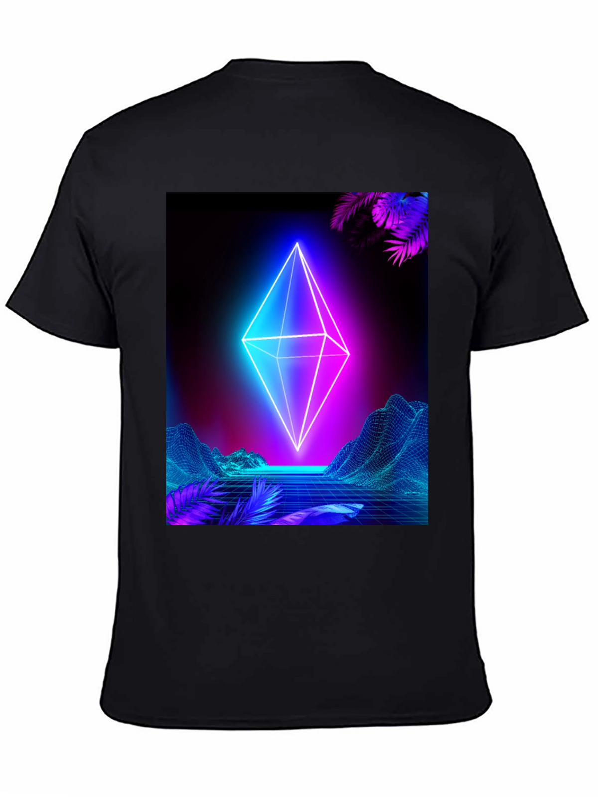 Neon Geometric T-Shirt - Cyberpunk Aesthetic