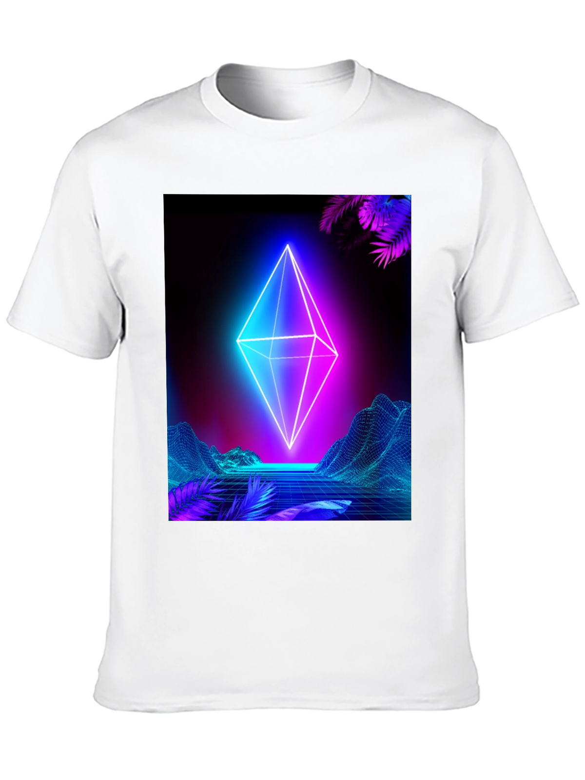 Neon Geometric T-Shirt - Cyberpunk Aesthetic