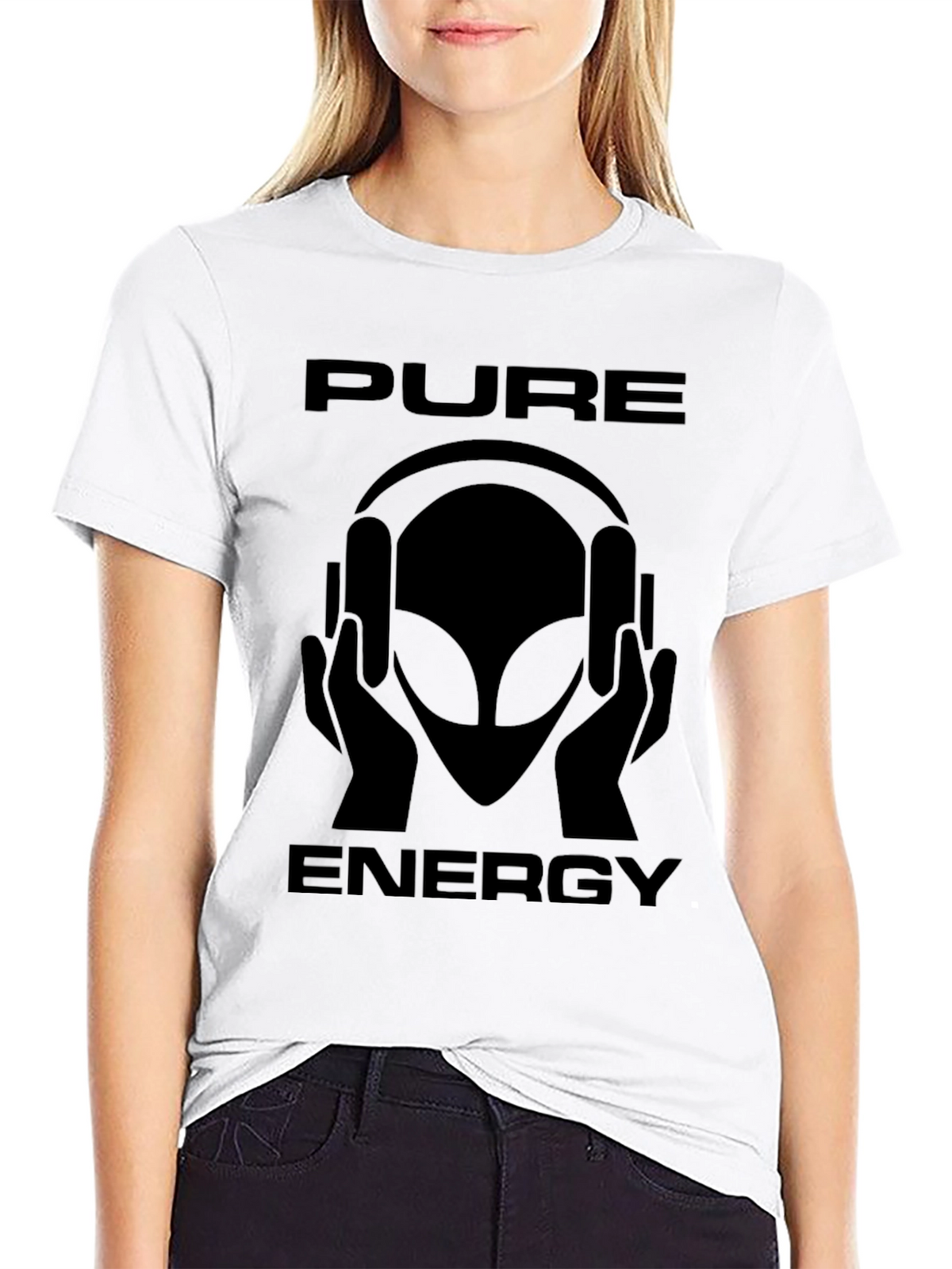 Pure Energy Alien Graphic T-Shirt - Black