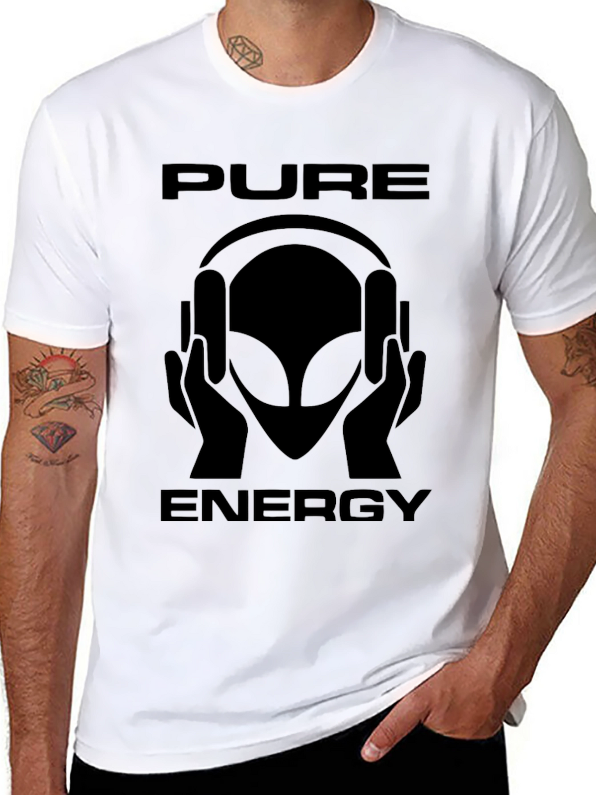 Pure Energy Alien Graphic T-Shirt - Black