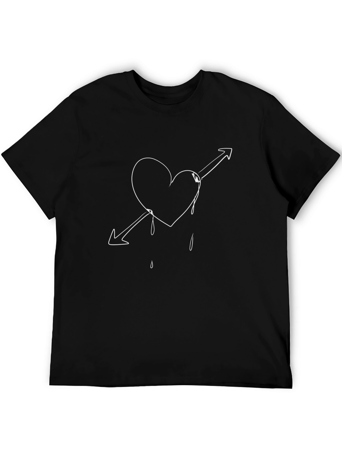 Heart & Arrow Graphic Tee - Black Casual Shirt
