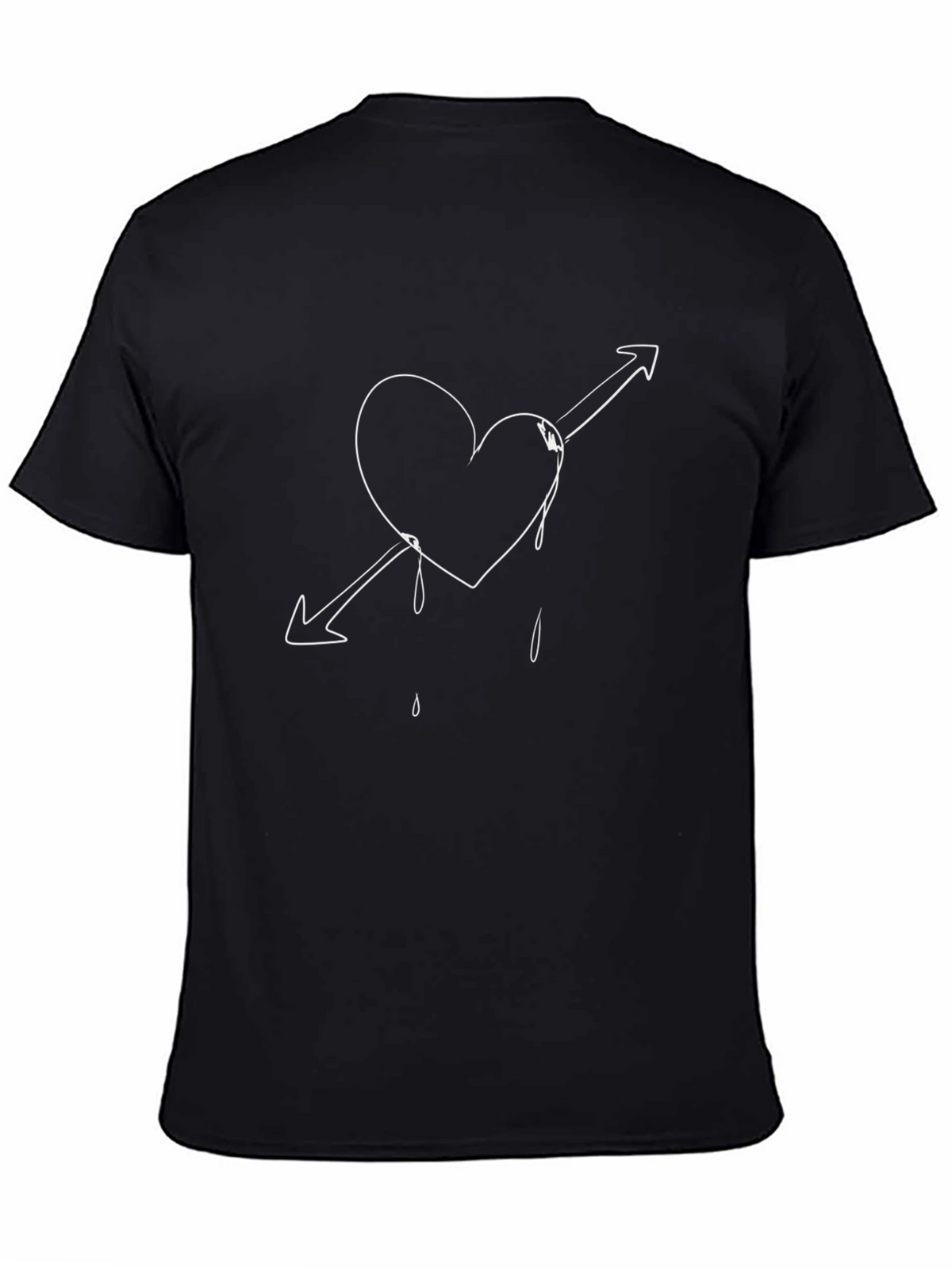 Heart & Arrow Graphic Tee - Black Casual Shirt