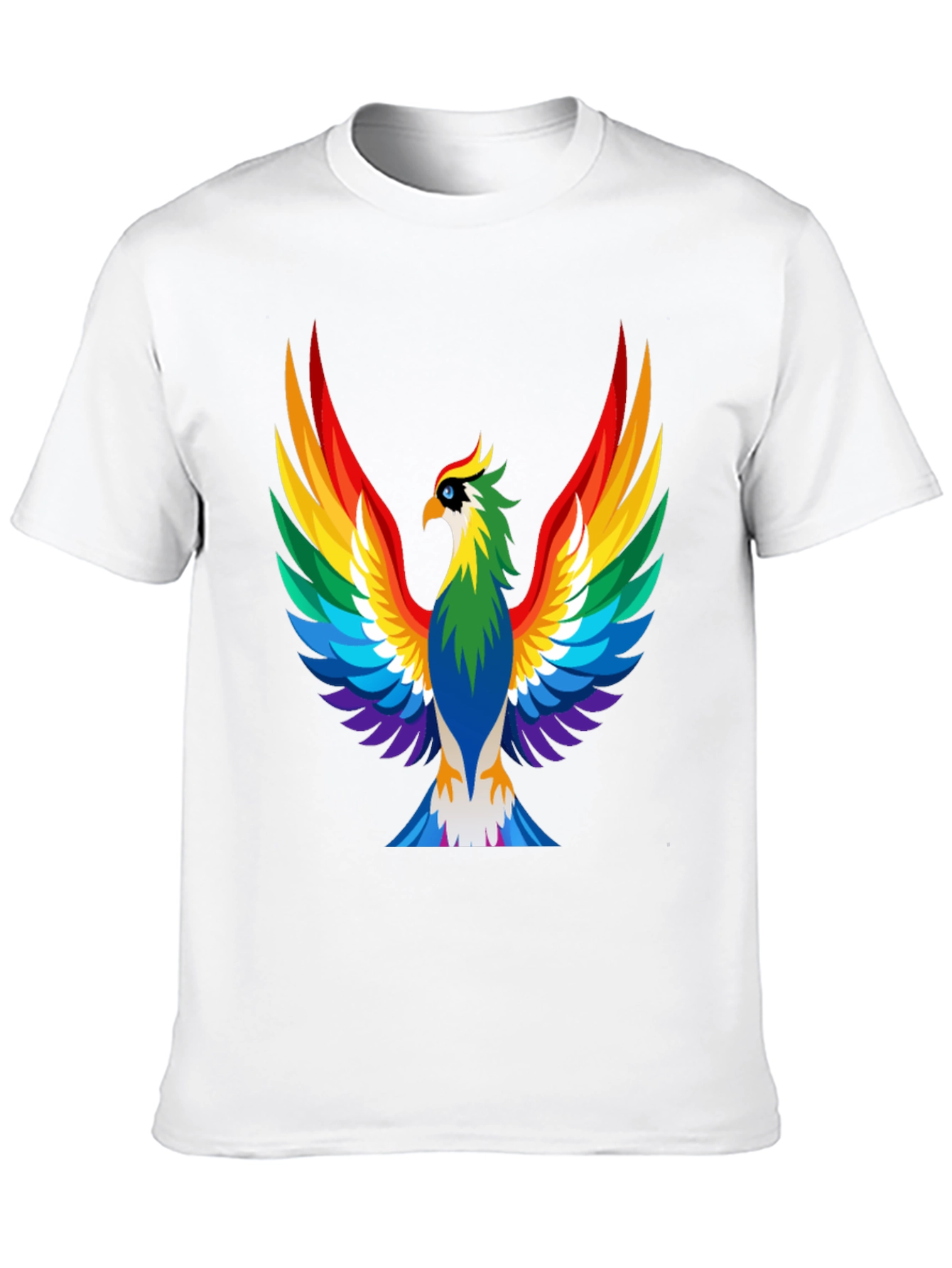 Rainbow Phoenix Graphic Tee - Bold Black Shirt