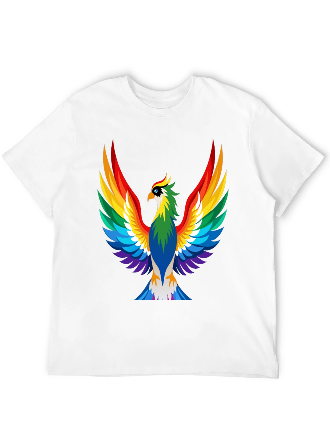 Rainbow Phoenix Graphic Tee - Bold Black Shirt