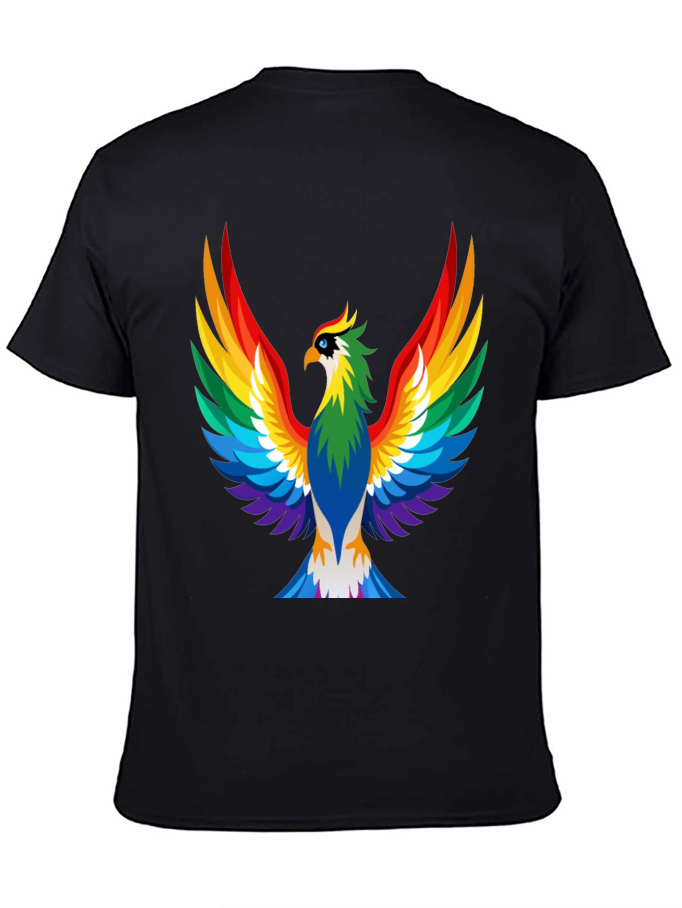 Rainbow Phoenix Graphic Tee - Bold Black Shirt