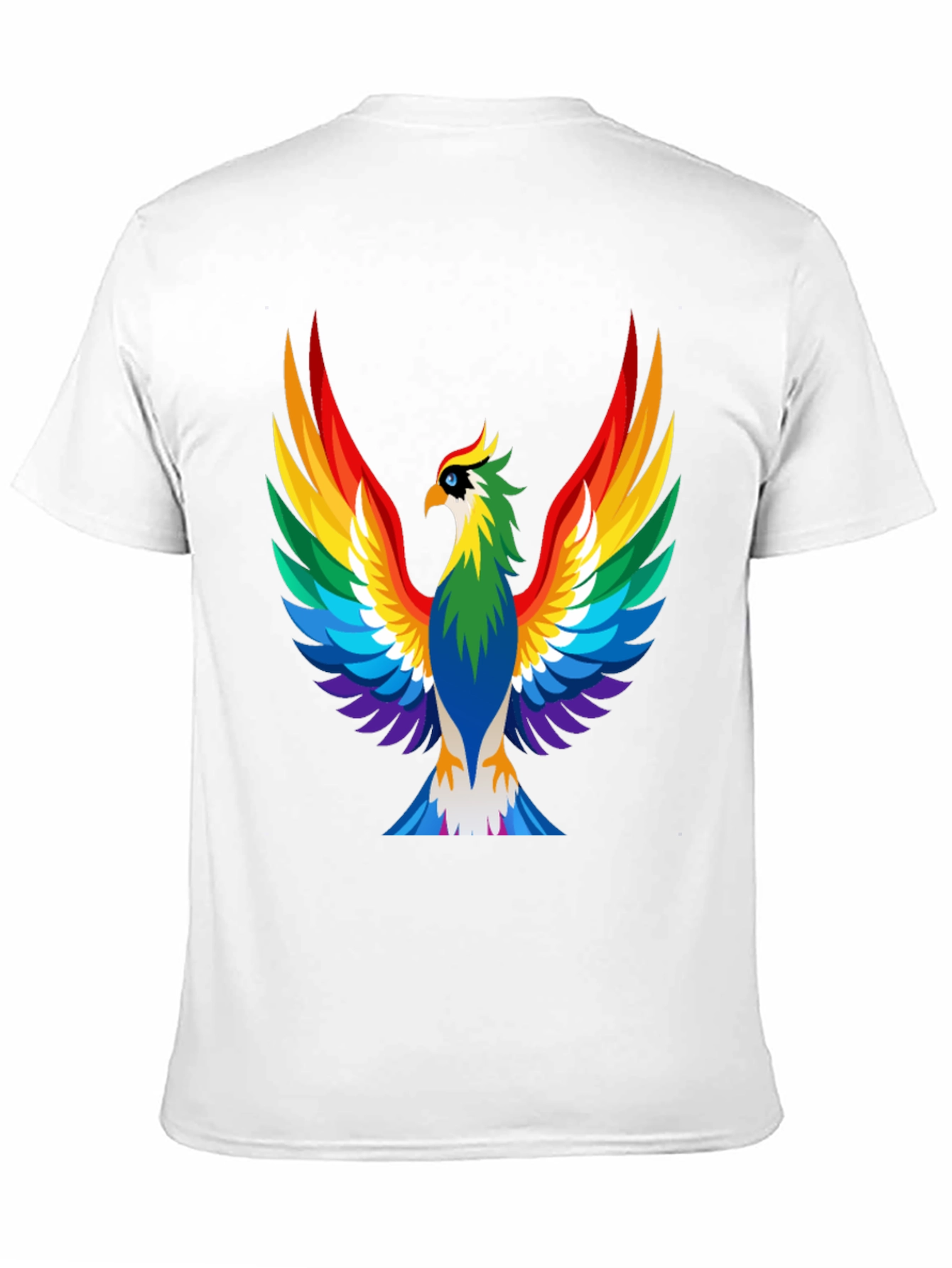 Rainbow Phoenix Graphic Tee - Bold Black Shirt