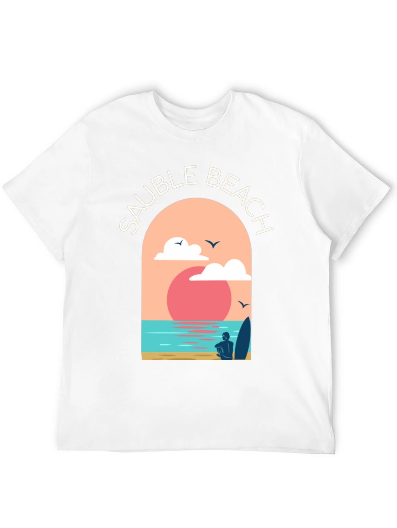 Sauble Beach Graphic Tee - Surfer Aesthetic Black T-Shirt