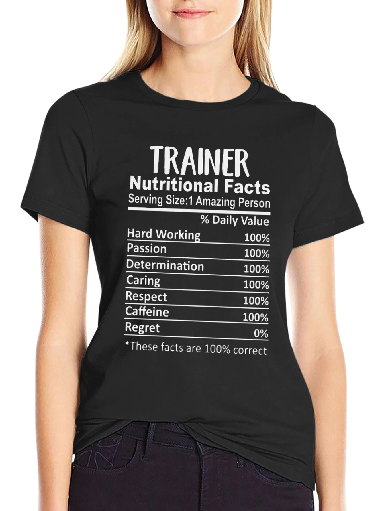 Trainer Nutritional Facts T-Shirt Funny Workout Tee