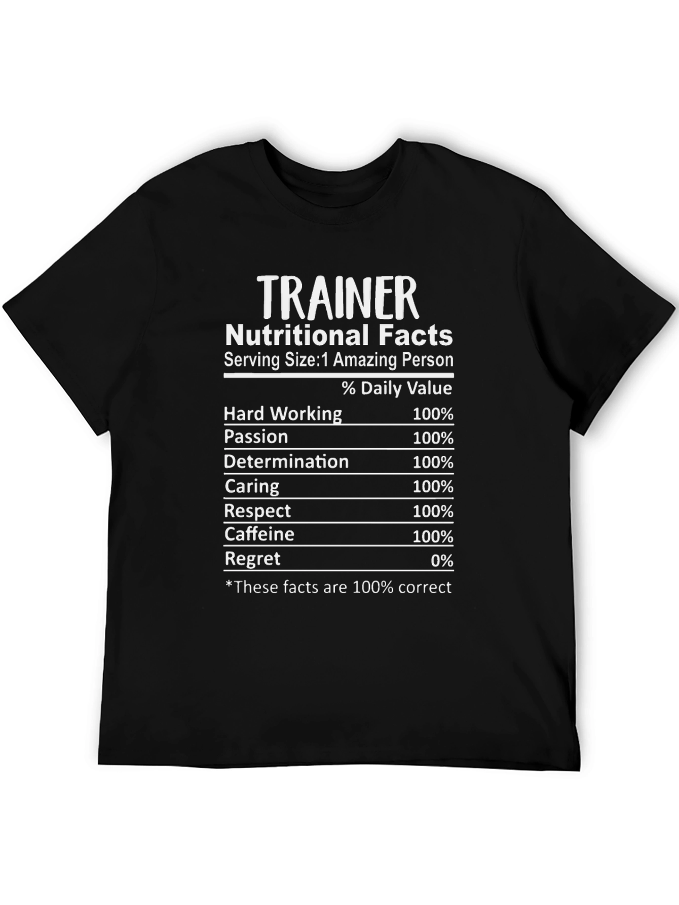 Trainer Nutritional Facts T-Shirt Funny Workout Tee