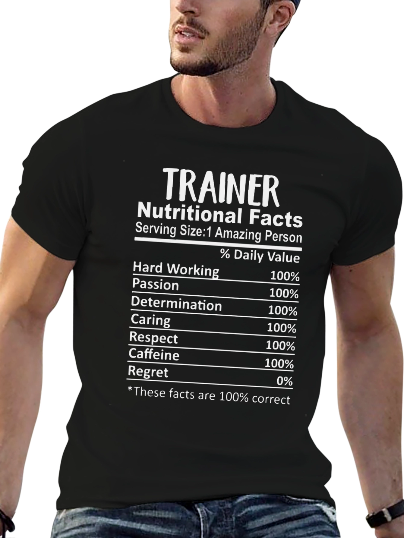 Trainer Nutritional Facts T-Shirt Funny Workout Tee