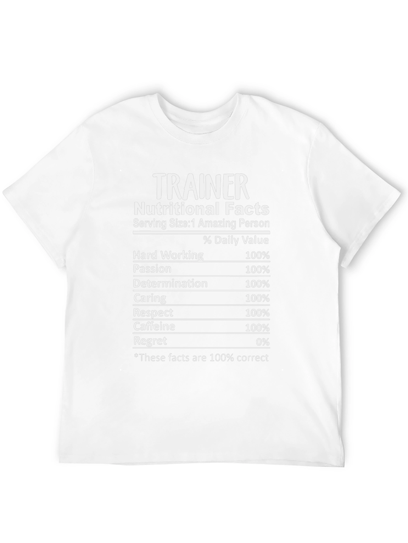 Trainer Nutritional Facts T-Shirt Funny Workout Tee